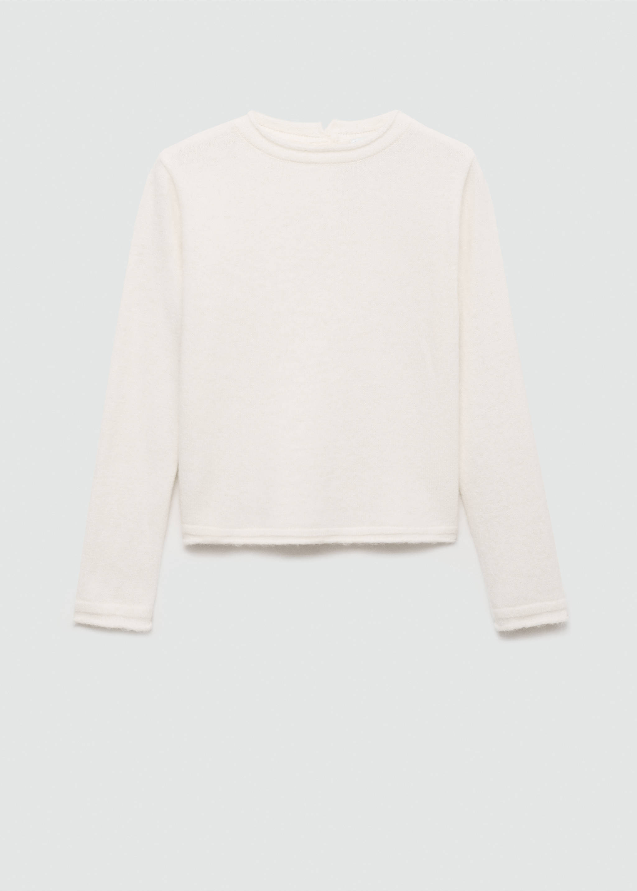 Round-neck sweater with buttons - Article without model, Ecru. Ref: 77007730-00.