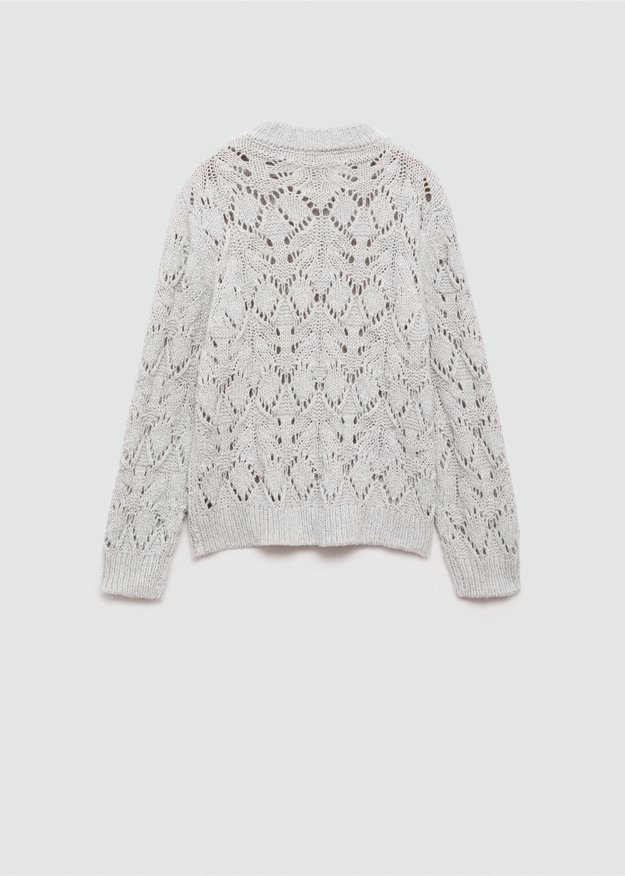 Openwork lurex knit sweater - Reverse of the article, Light Heather Grey. Ref: 77007732-00.