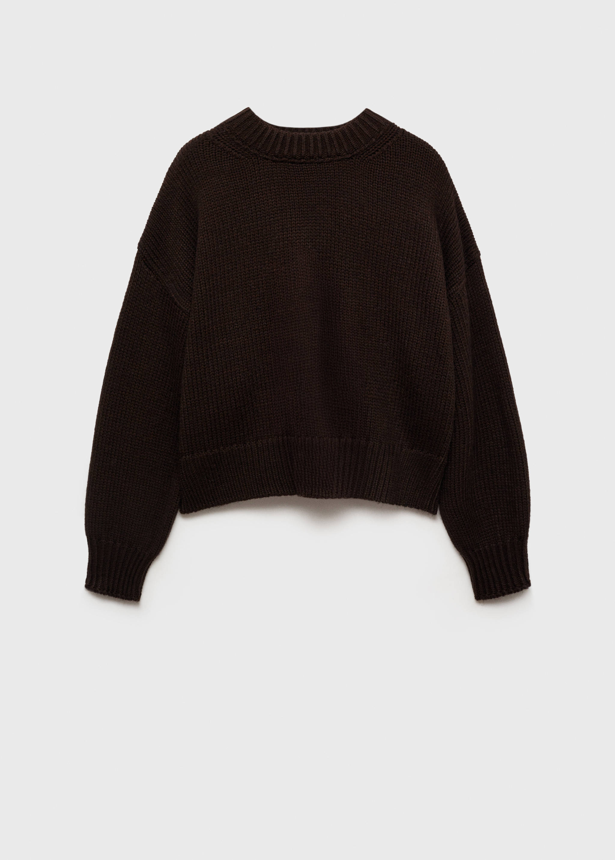 Rundhalsad jumper i stickat material - Artikel utan modell