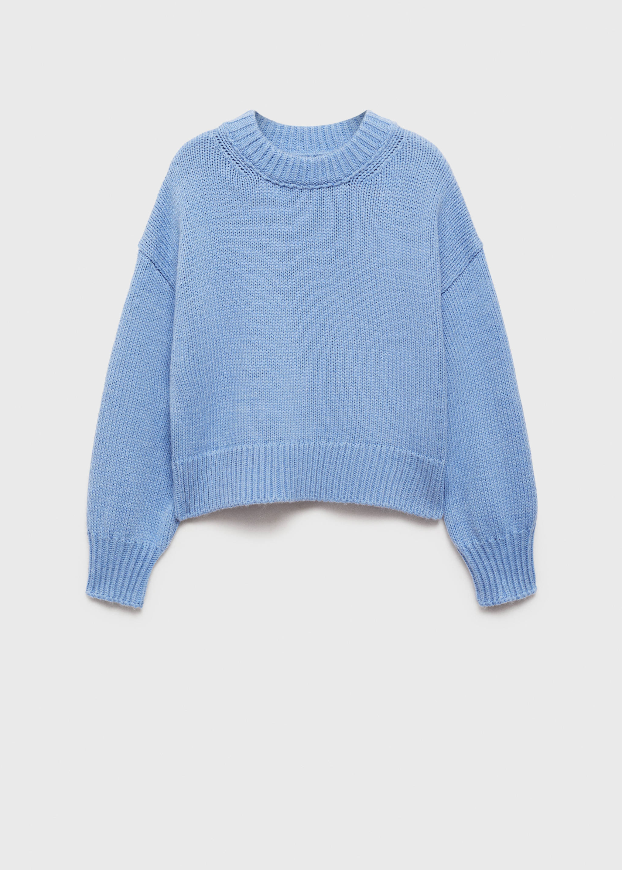 Rundhalsad jumper i stickat material - Artikel utan modell