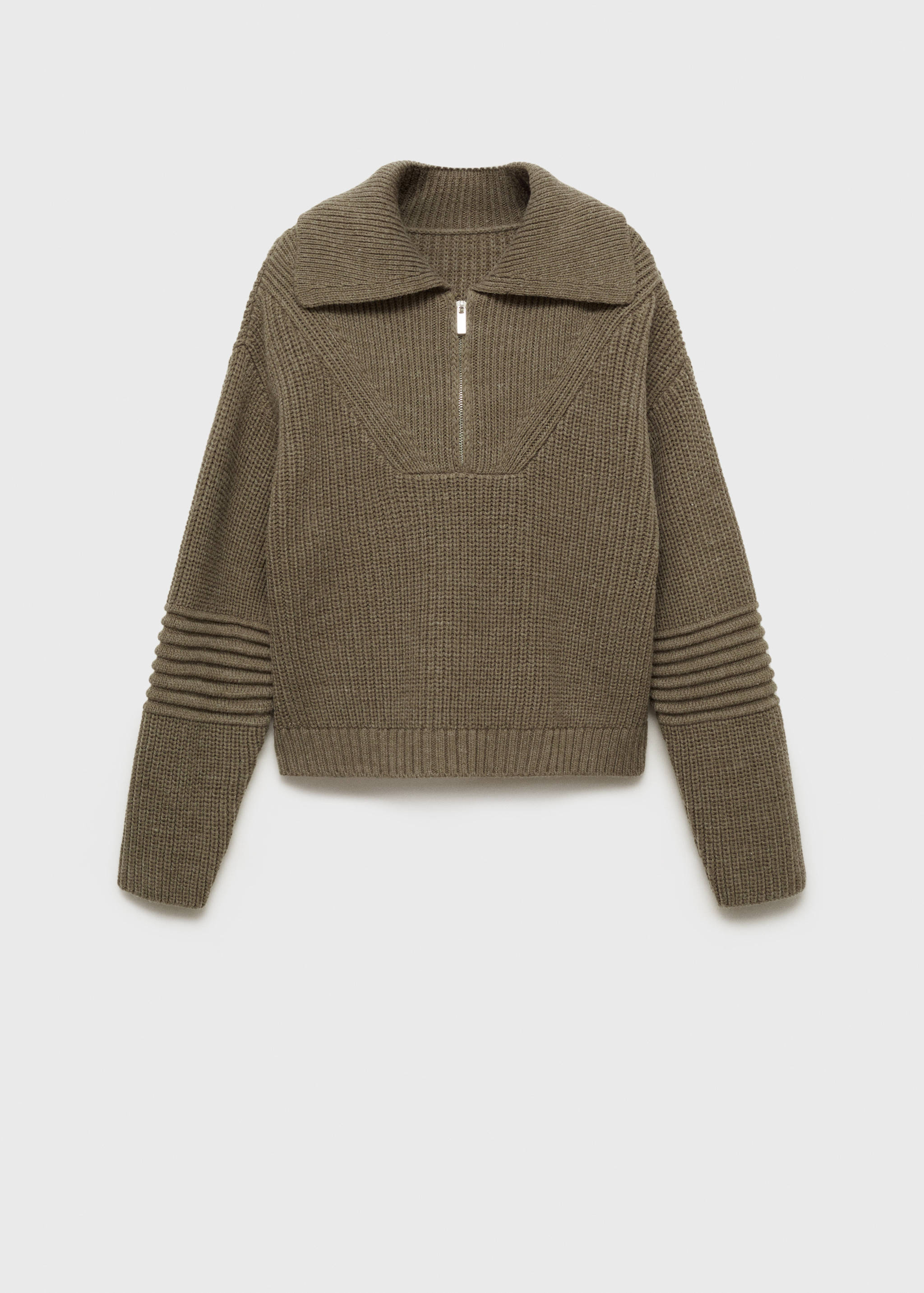 Ribbed sweater with zip collar - Article without model