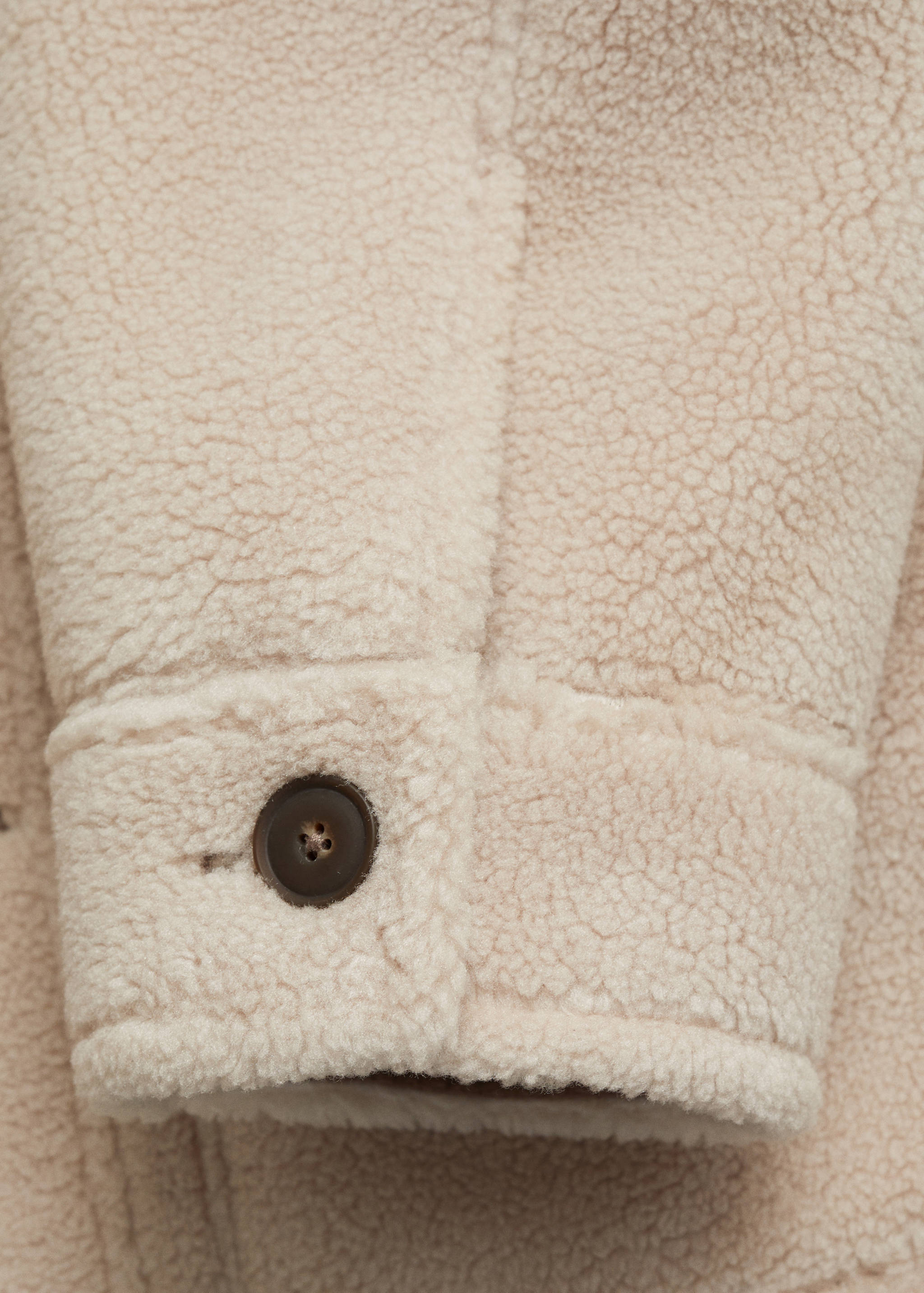 Regular fit sheepskin jacket with buttons - Details of the article 0