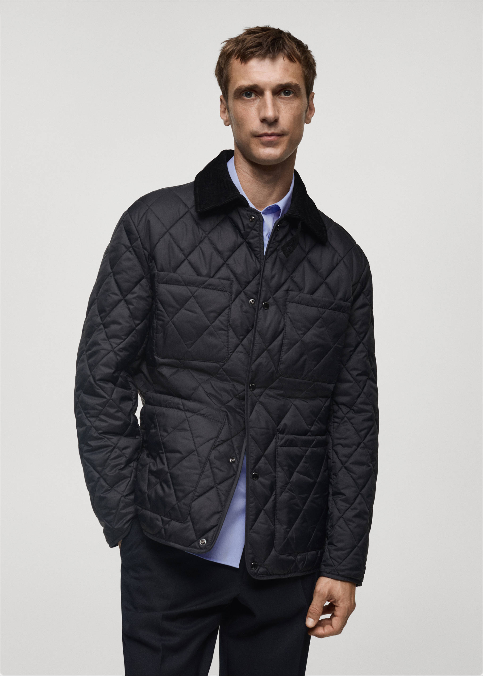 Water-repellent quilted jacket - Medium plane, Dark Navy. Ref: 77007920-00.