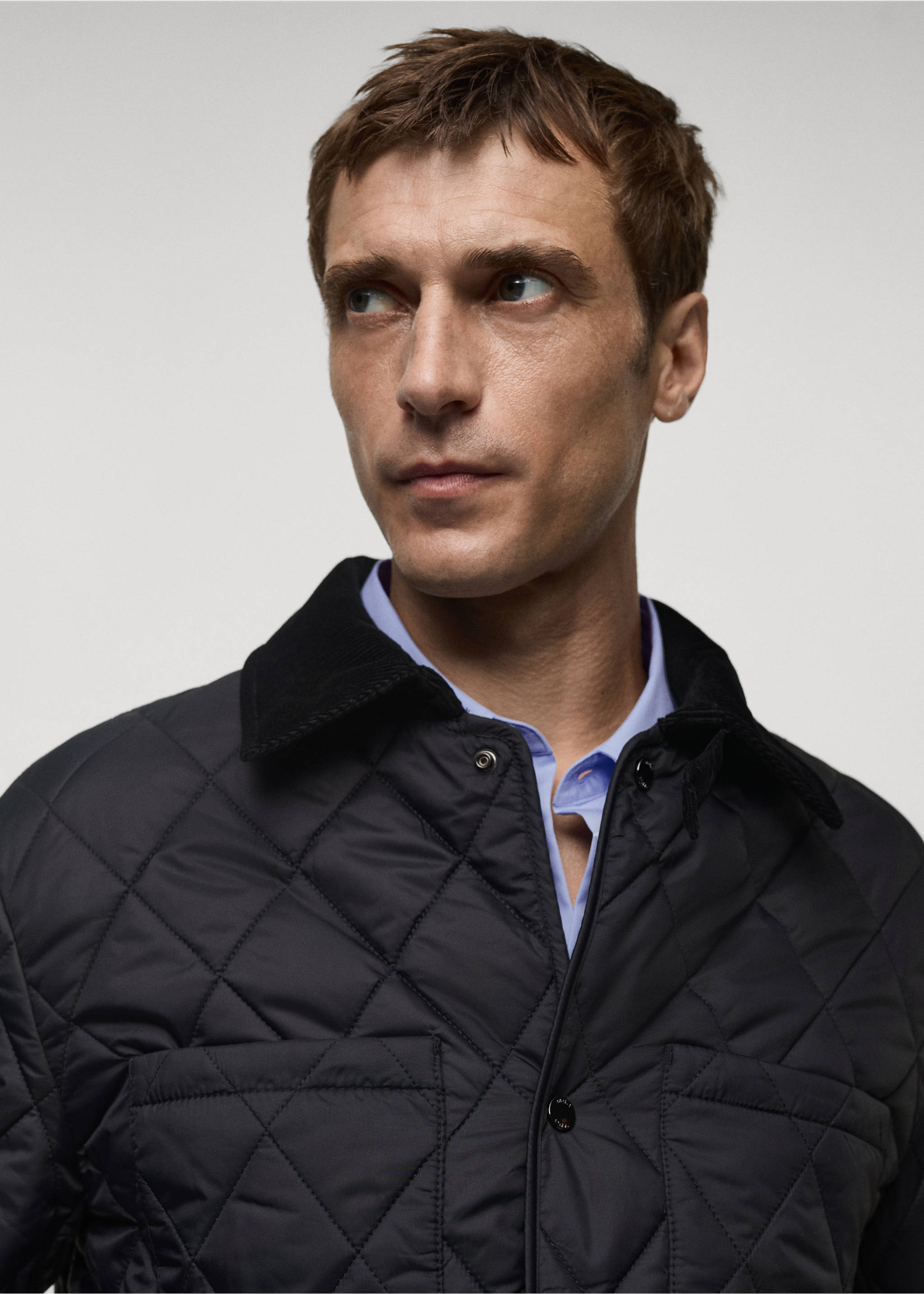 Water-repellent quilted jacket - Details of the article 1, Dark Navy. Ref: 77007920-00.