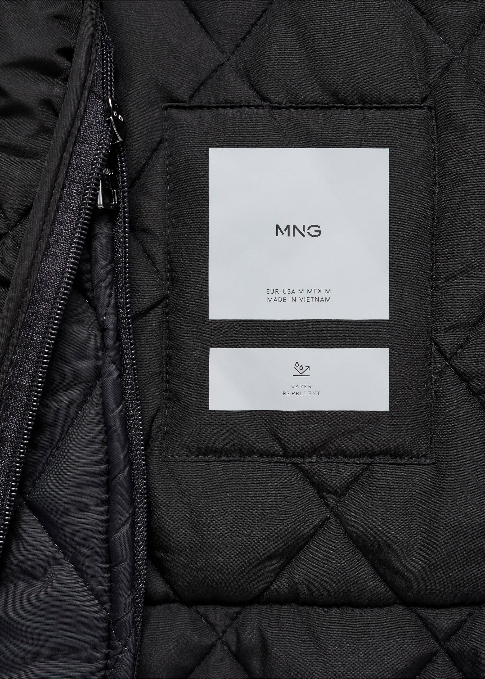 Water-repellent quilted jacket - Details of the article 0, Dark Navy. Ref: 77007920-00.