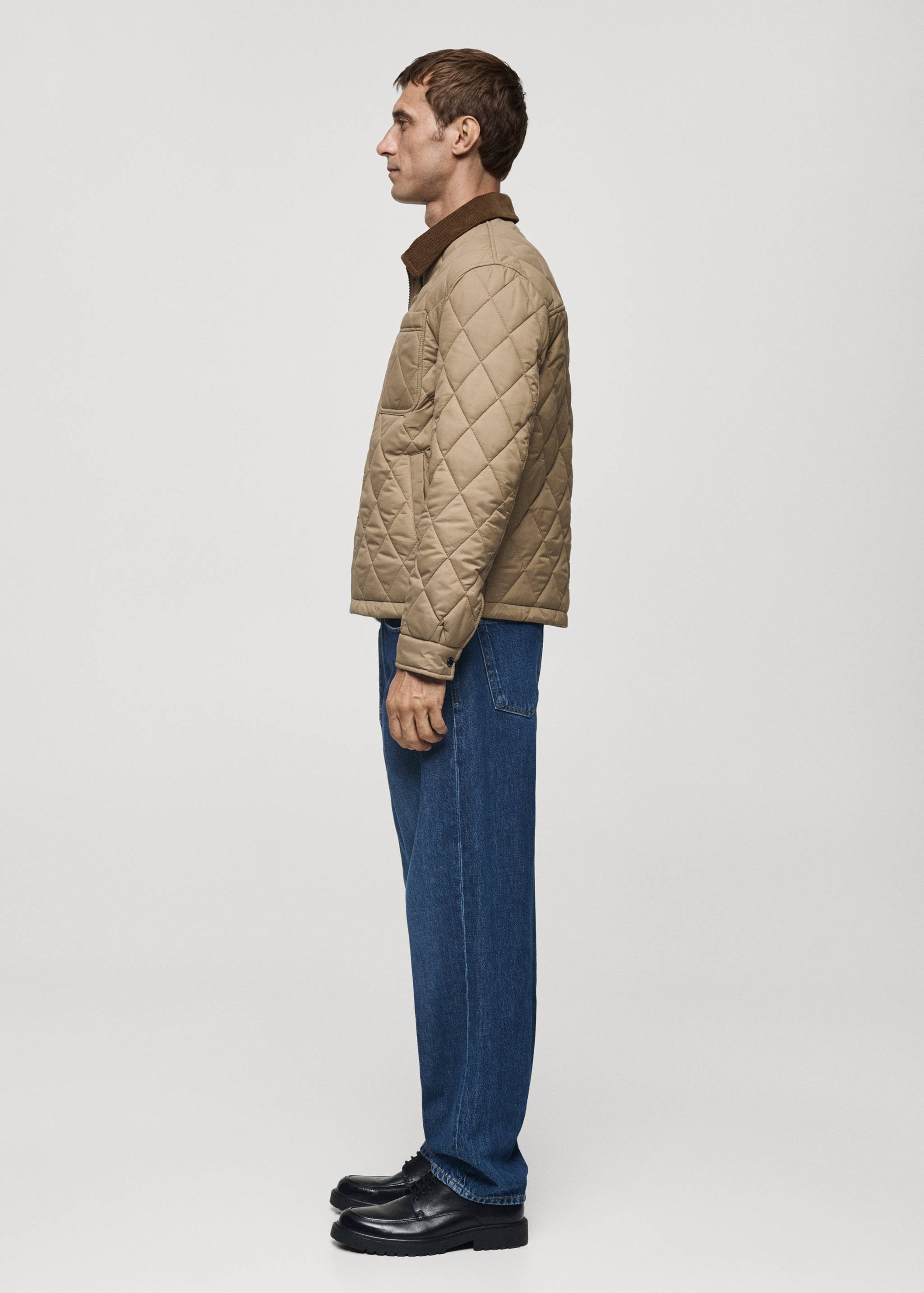 Quilted jacket with corduroy collar - Details of the article 2