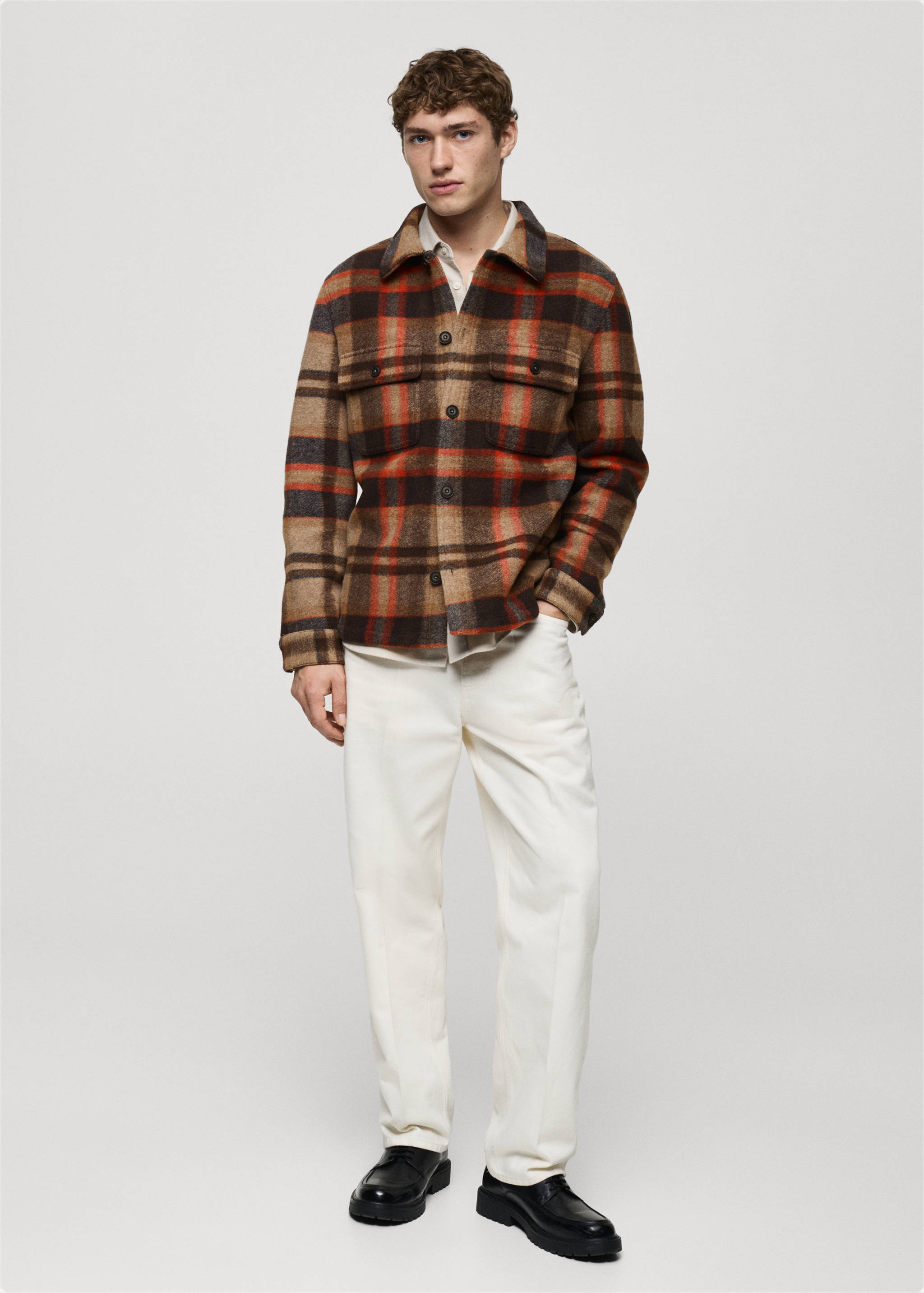 Check flannel overshirt - General plane
