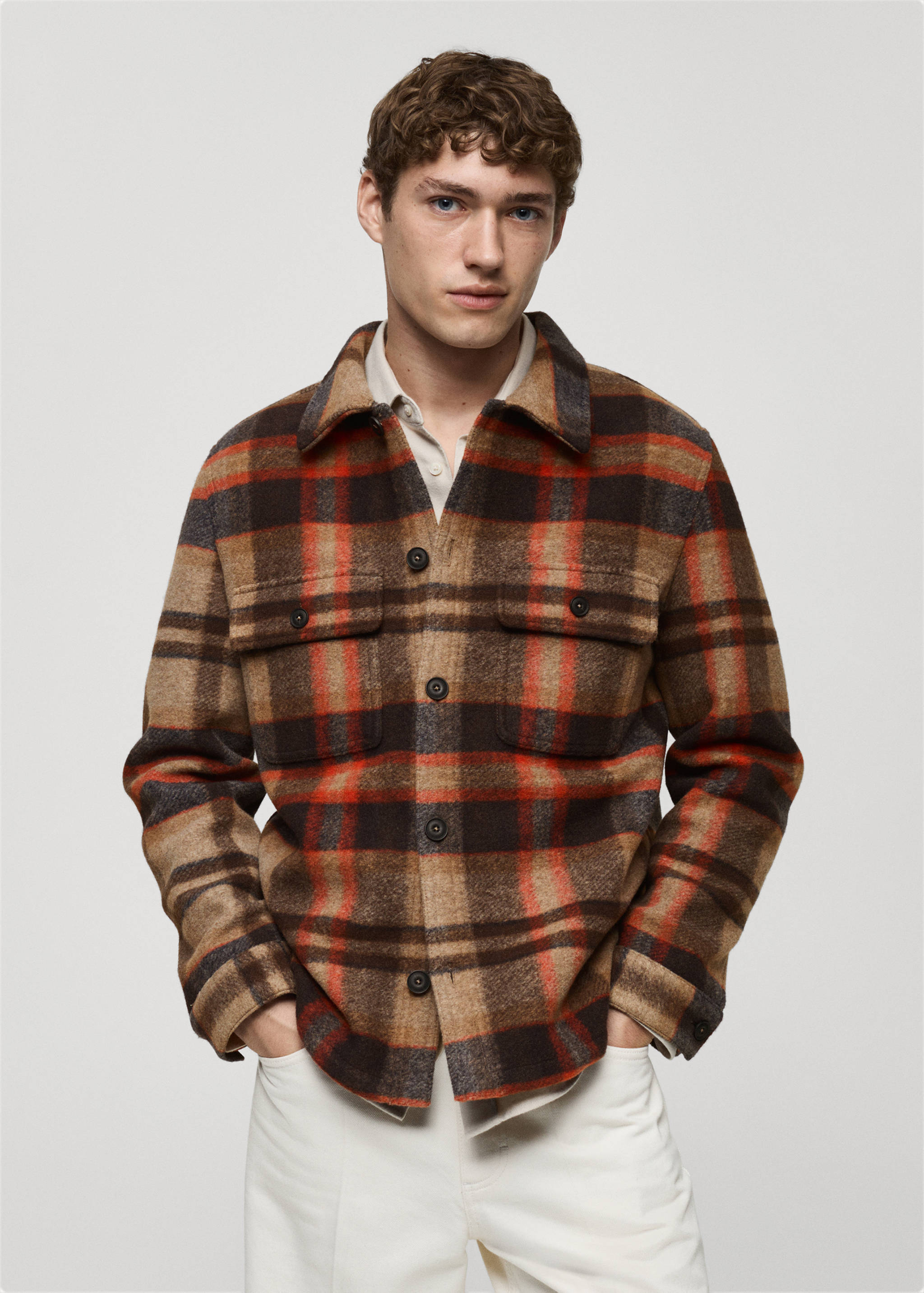 Check flannel overshirt - Medium plane