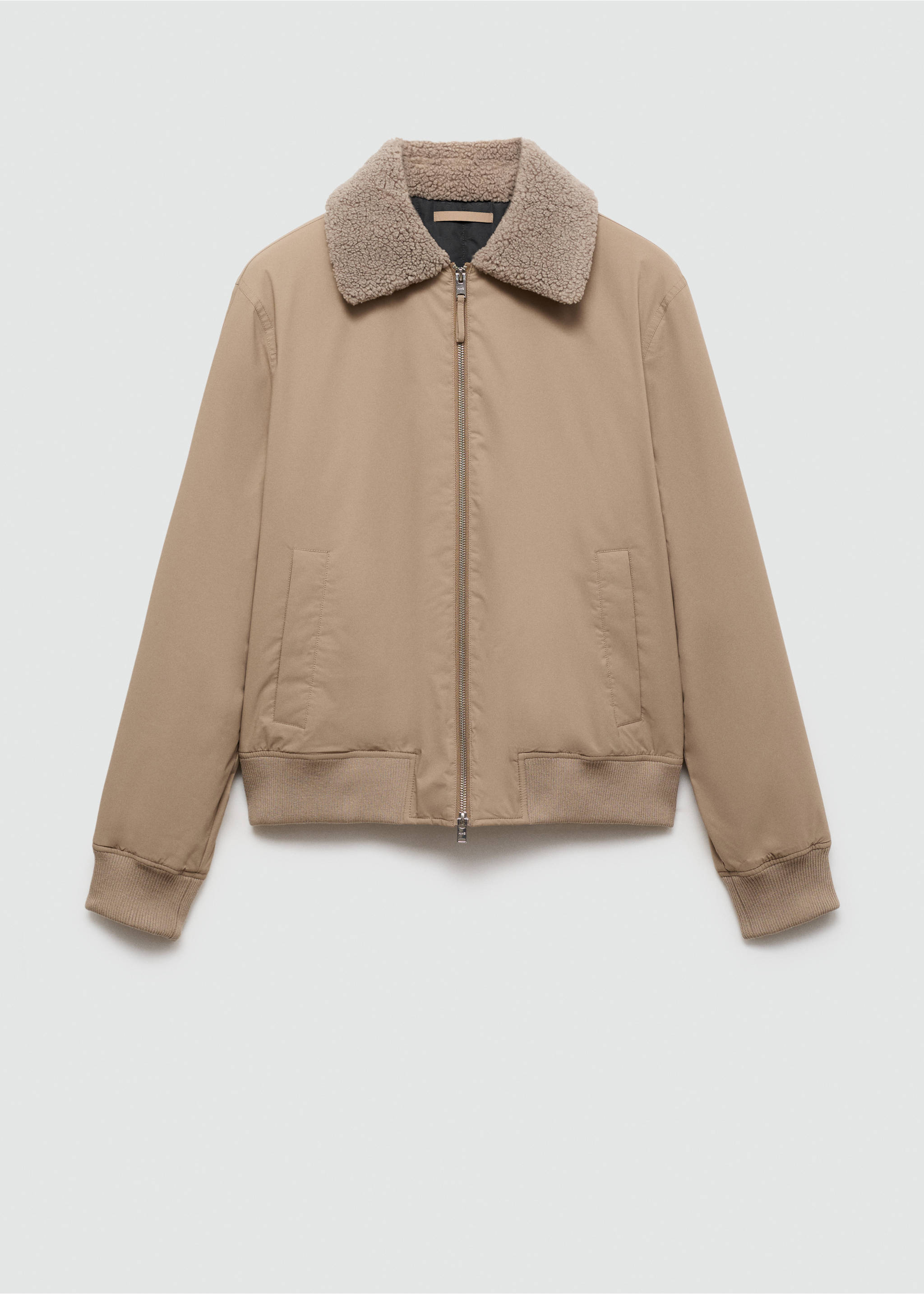 Water-repellent jacket with sheepskin collar - Article without model, Beige. Ref: 77007927-00.