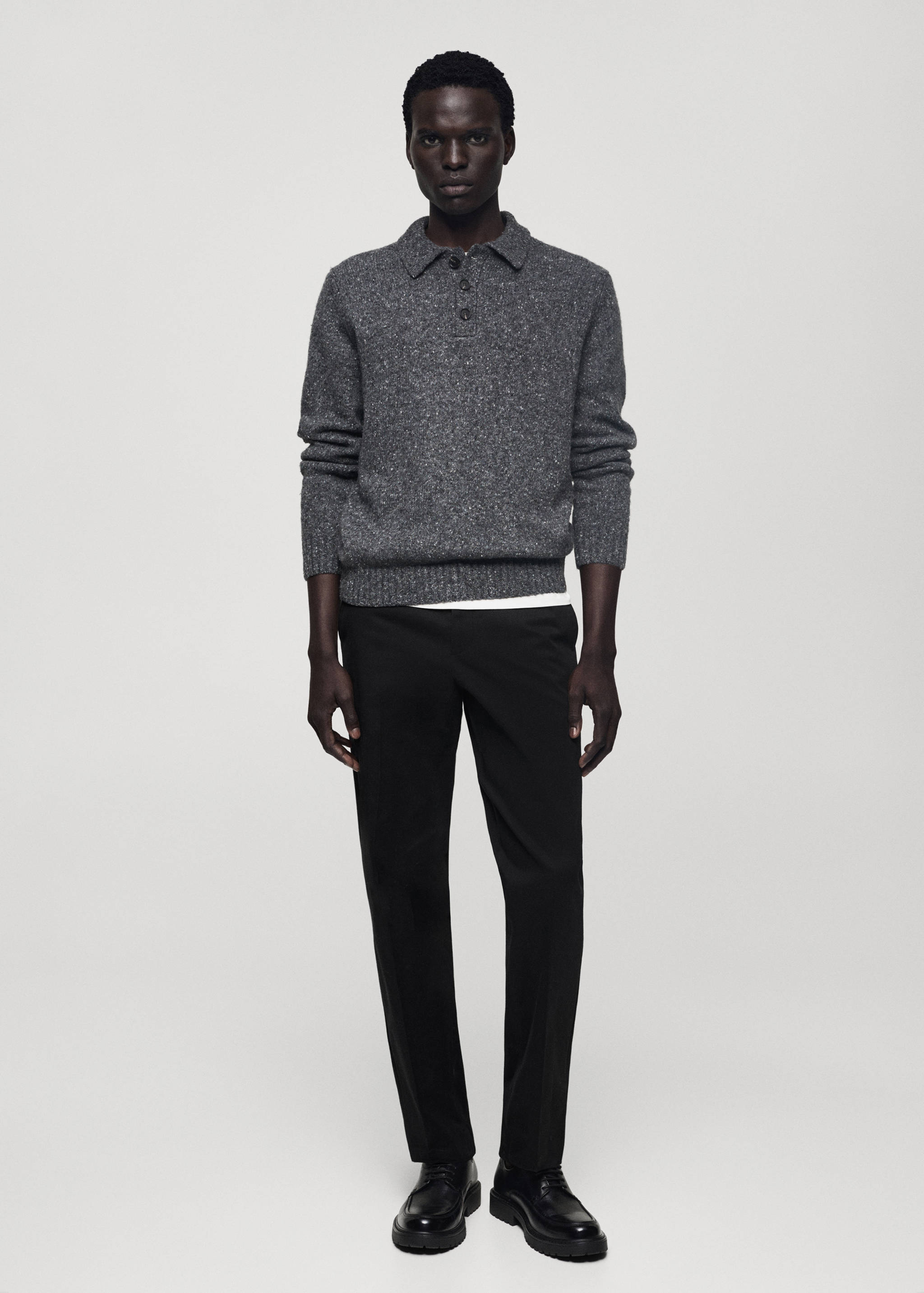 Cotton straight-fit  trousers with drawstring - General plane