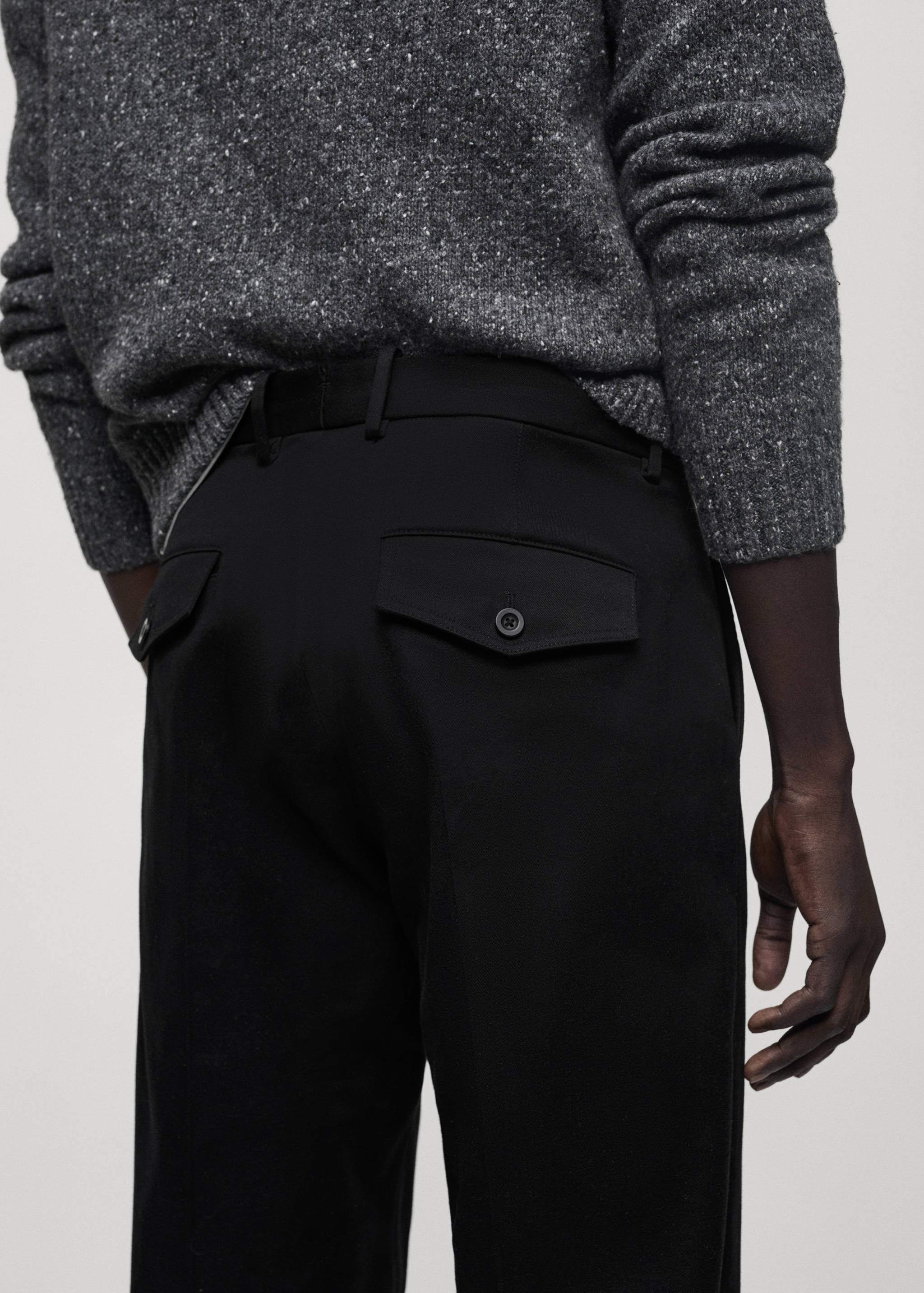 Cotton straight-fit  trousers with drawstring - Details of the article 6