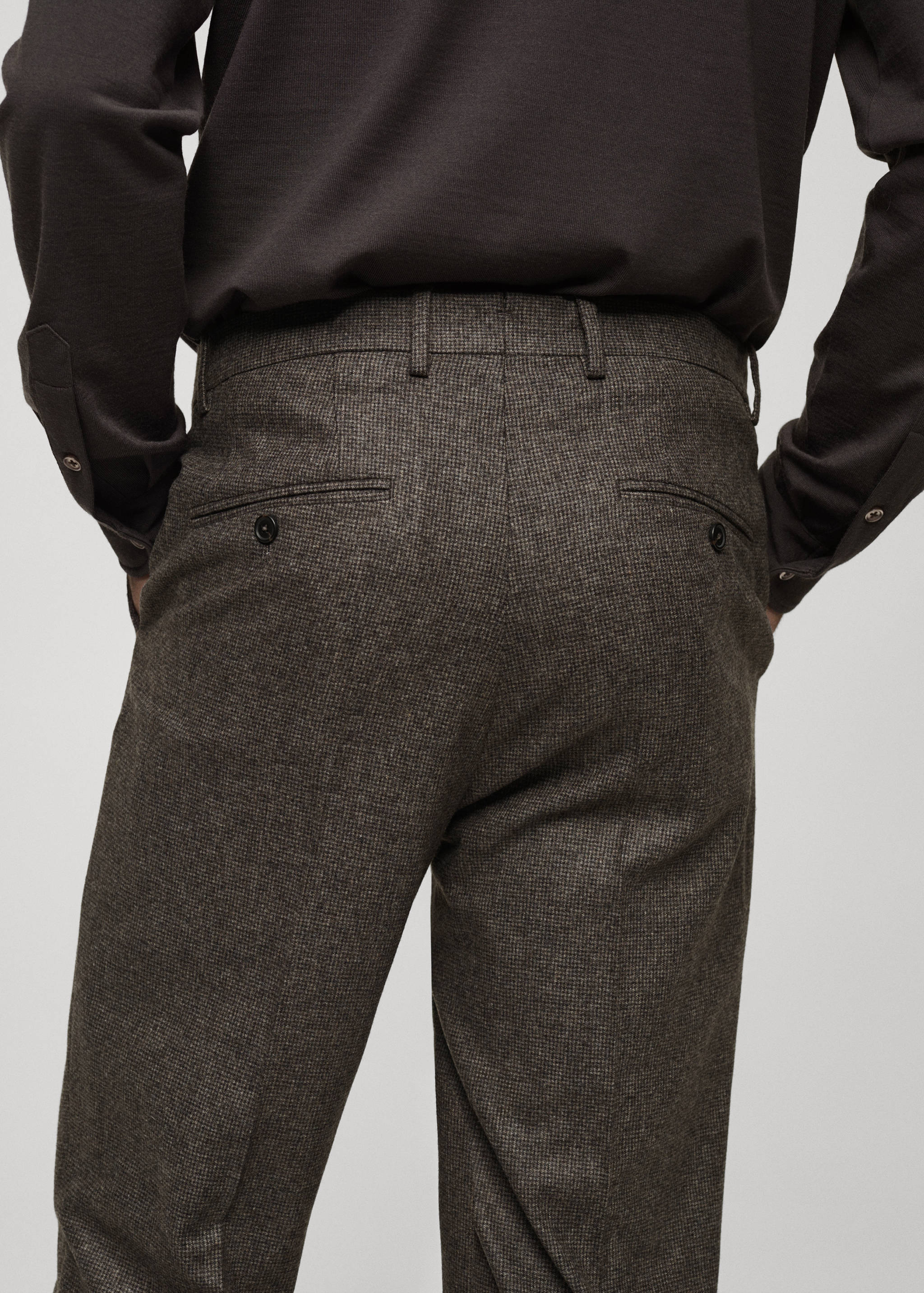 Virgin wool micro-houndstooth trousers - Details of the article 6