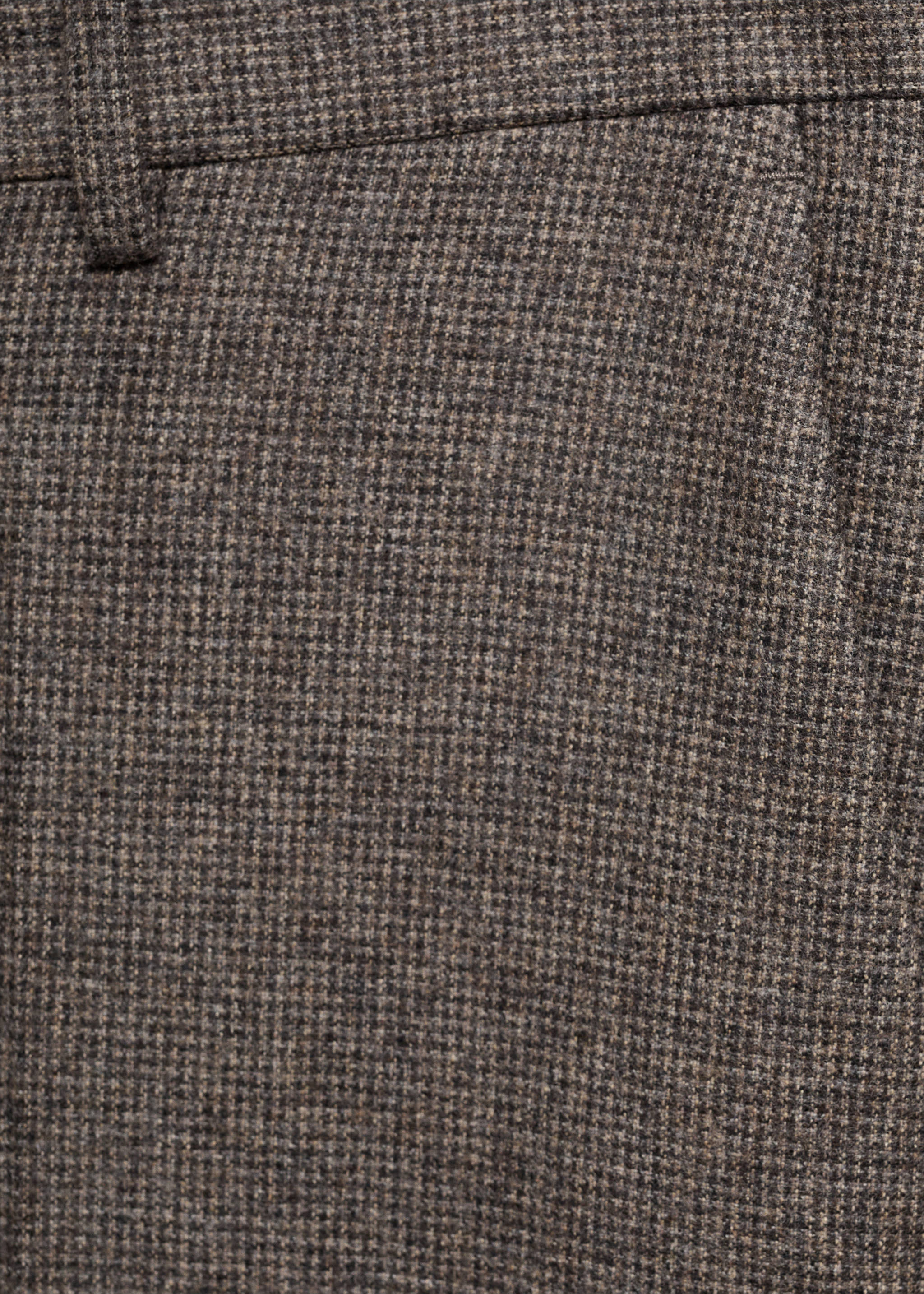 Virgin wool micro-houndstooth trousers - Details of the article 8, Medium Brown. Ref: 77007931-00.