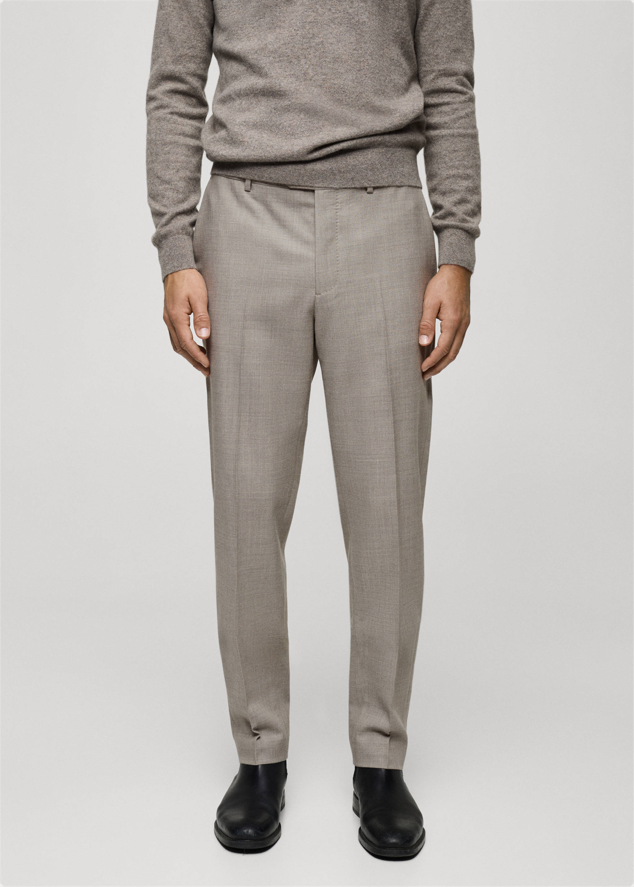 Pantalon 100 % laine vierge slim-fit - Plan moyen