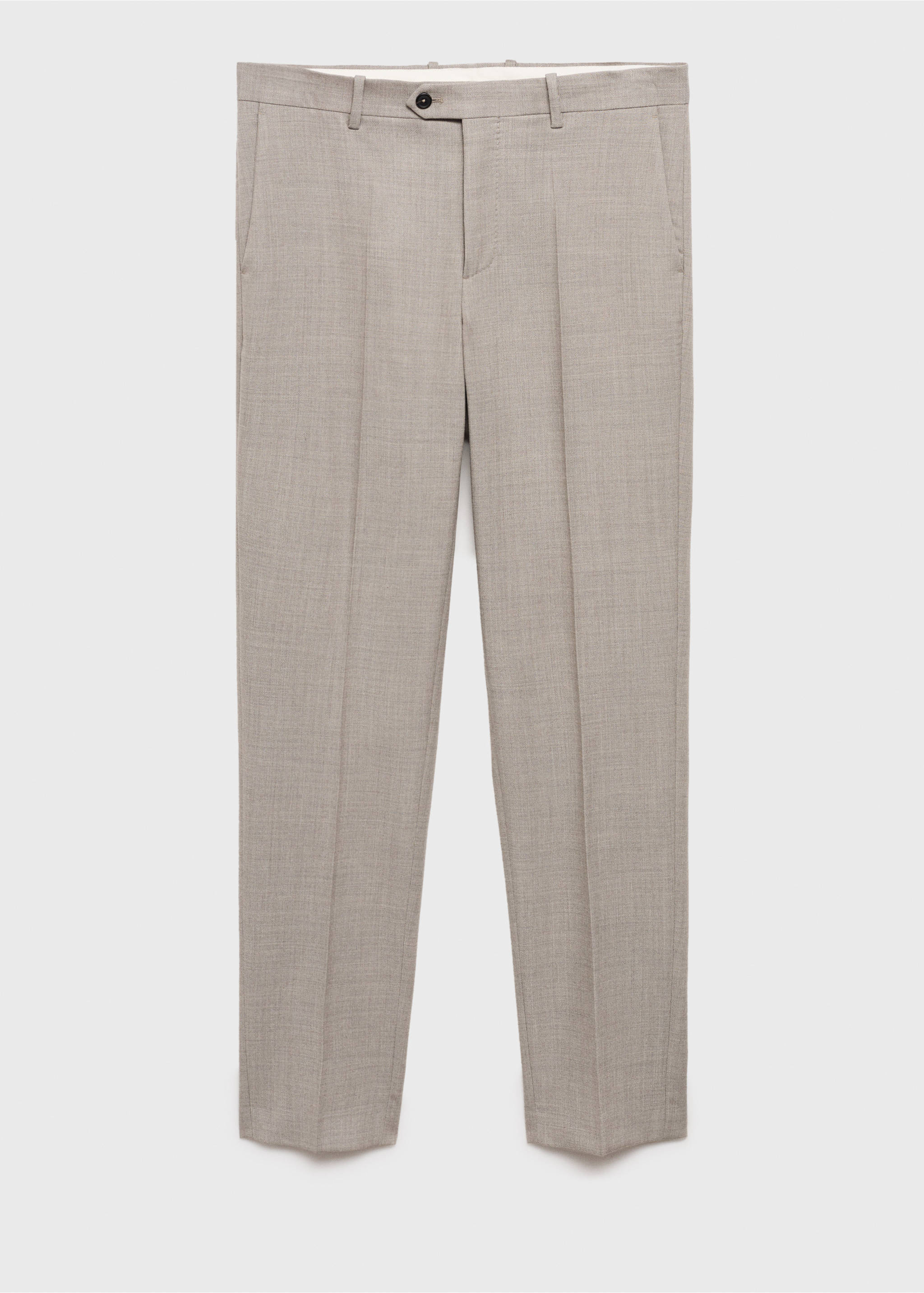 Pantalon 100 % laine vierge slim-fit - Article sans modèle, Gris vison. Ref: 77007932-00.