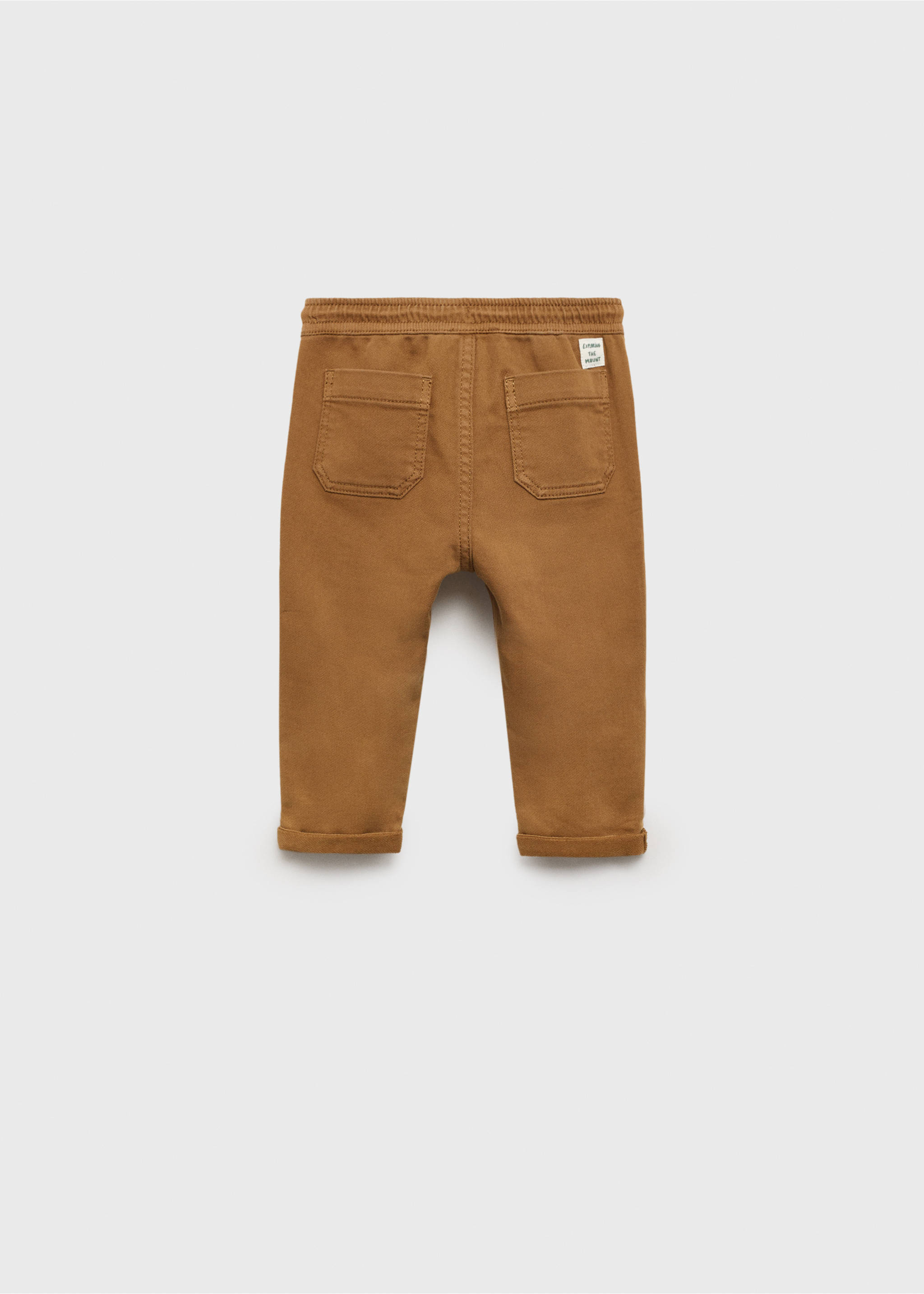 Elastic waist pants - Reverse of the article, Caramel. Ref: 77007933-00.