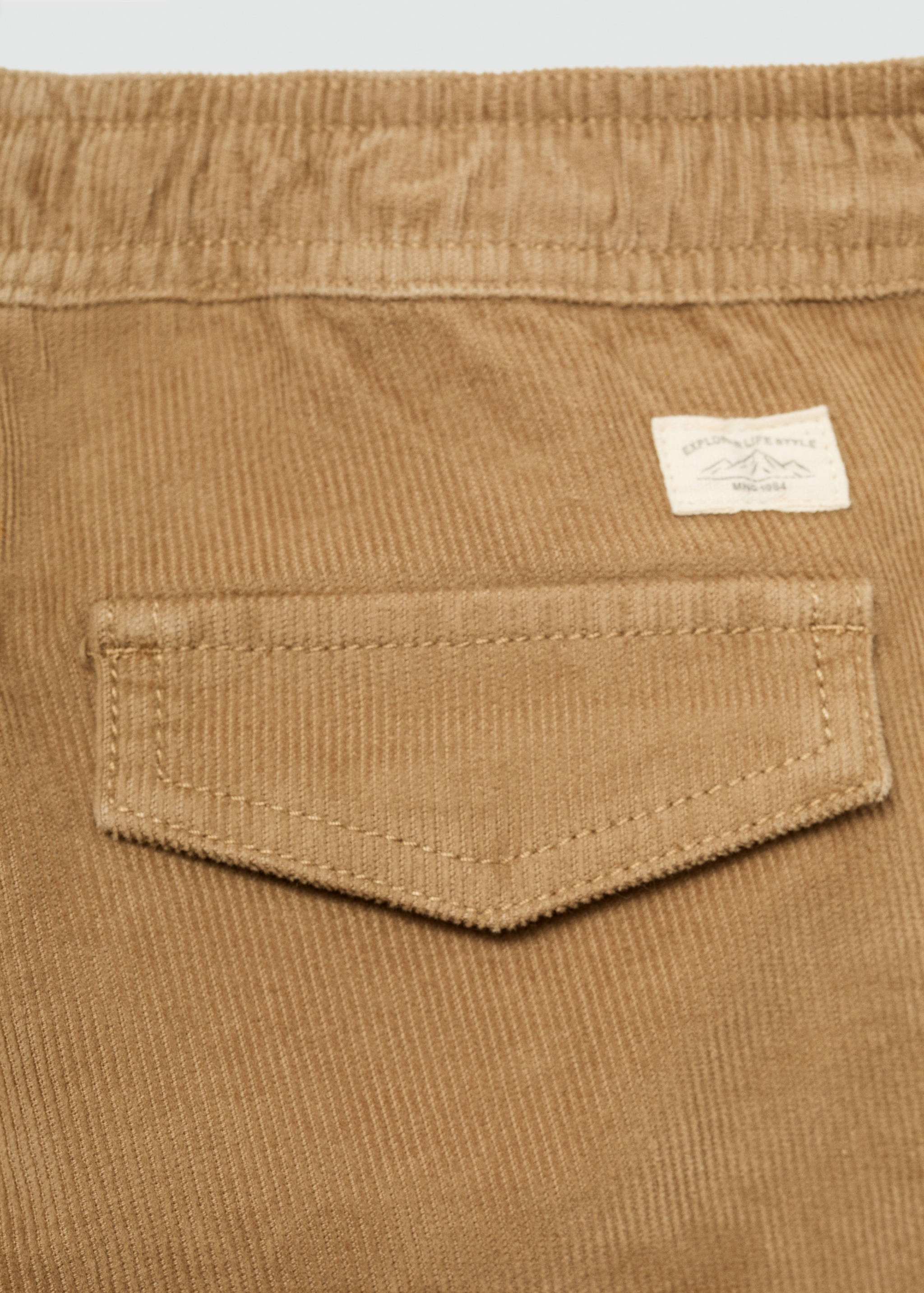 Pantalon velours côtelé taille élastique - Détail de l'article 0