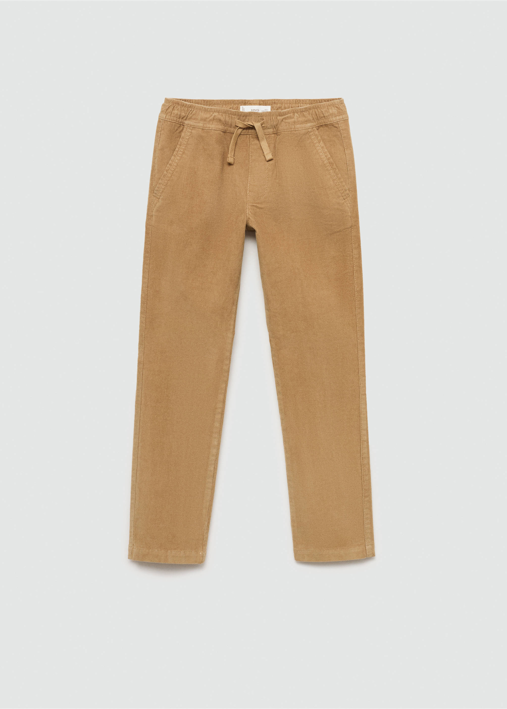 Pantalon velours côtelé taille élastique - Article sans modèle, Sable. Ref: 77007934-00.