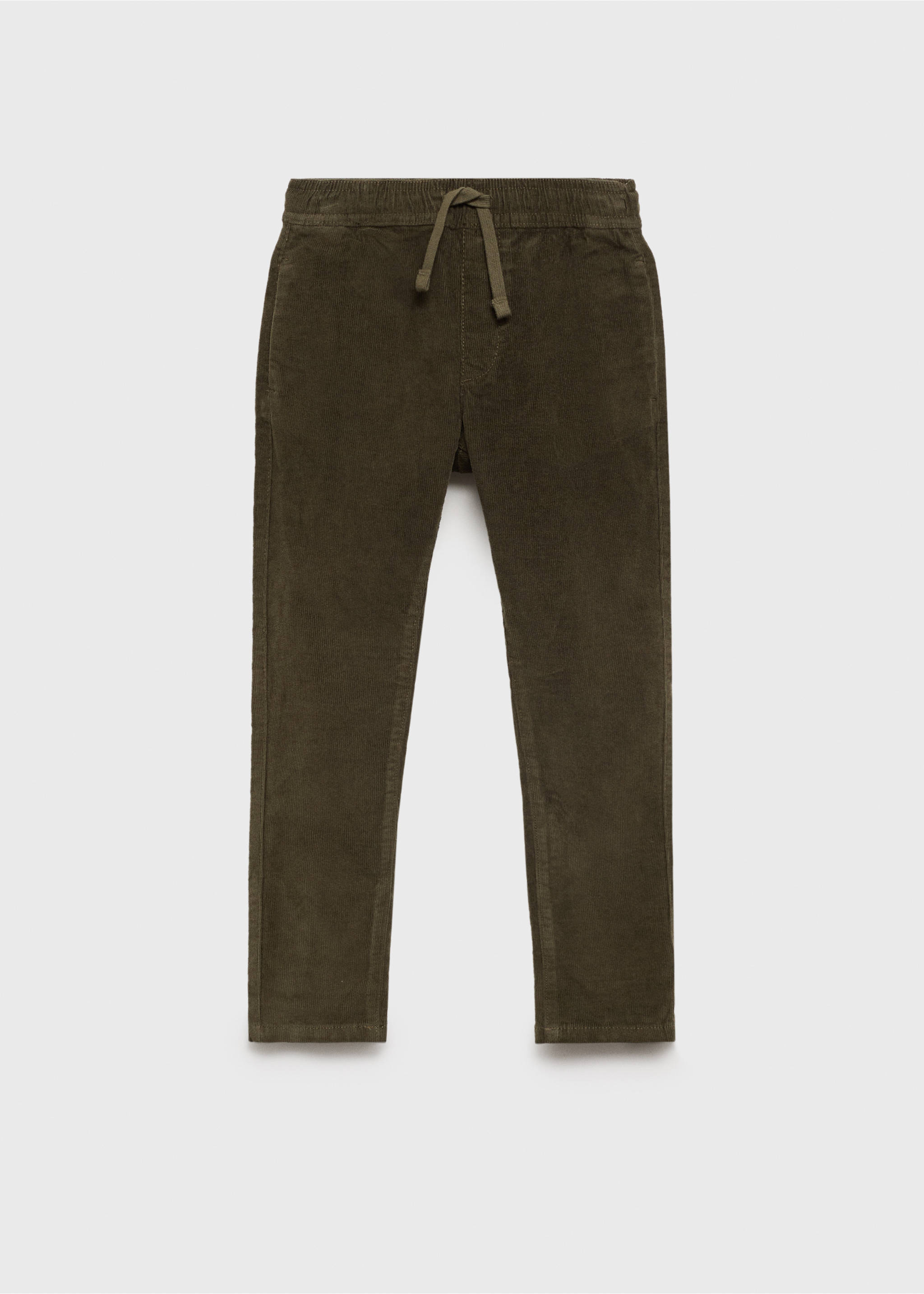 Corduroy trousers with elastic waist - Article without model, Khaki. Ref: 77007935-00.