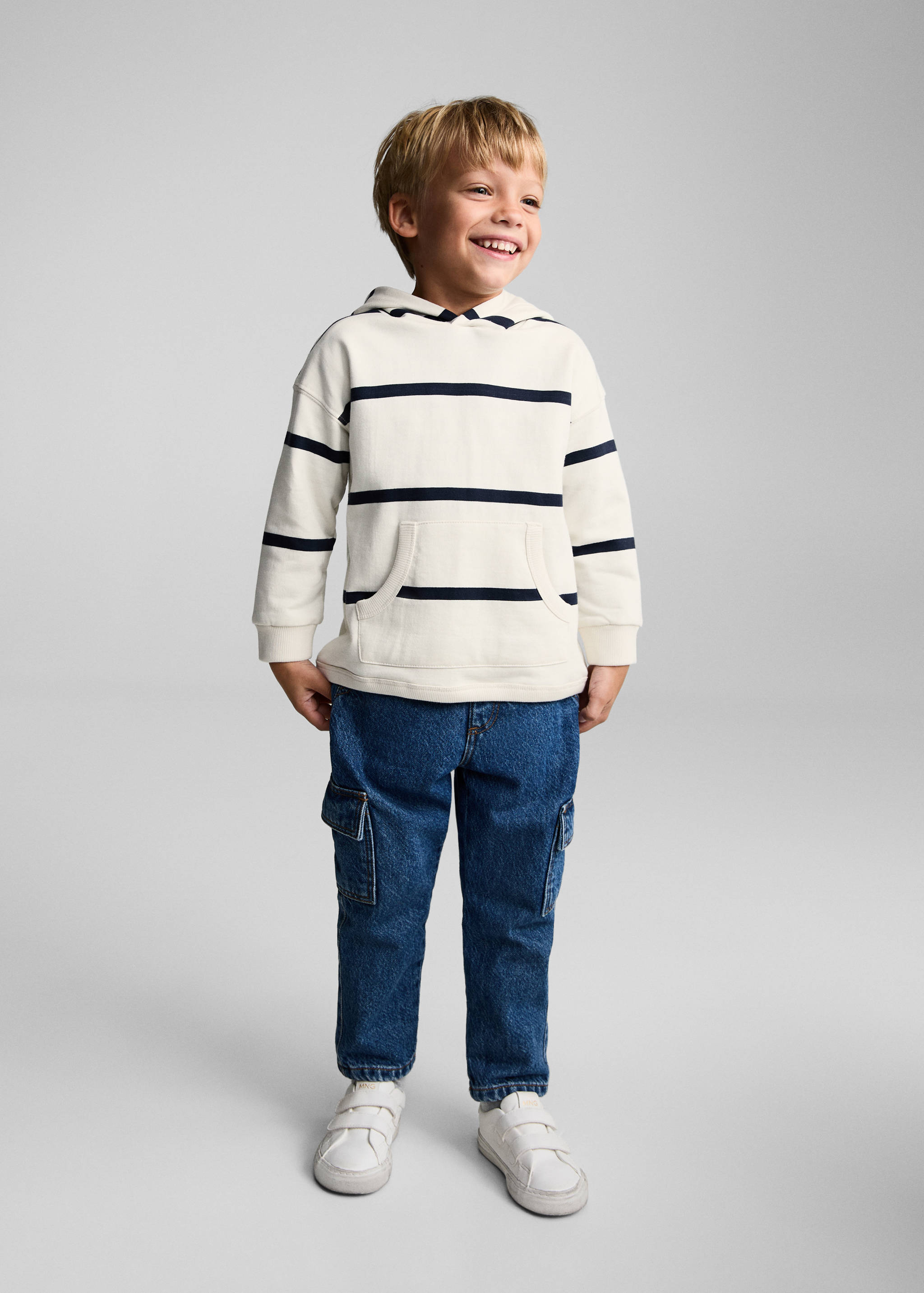Striped hooded sweatshirt - General plane