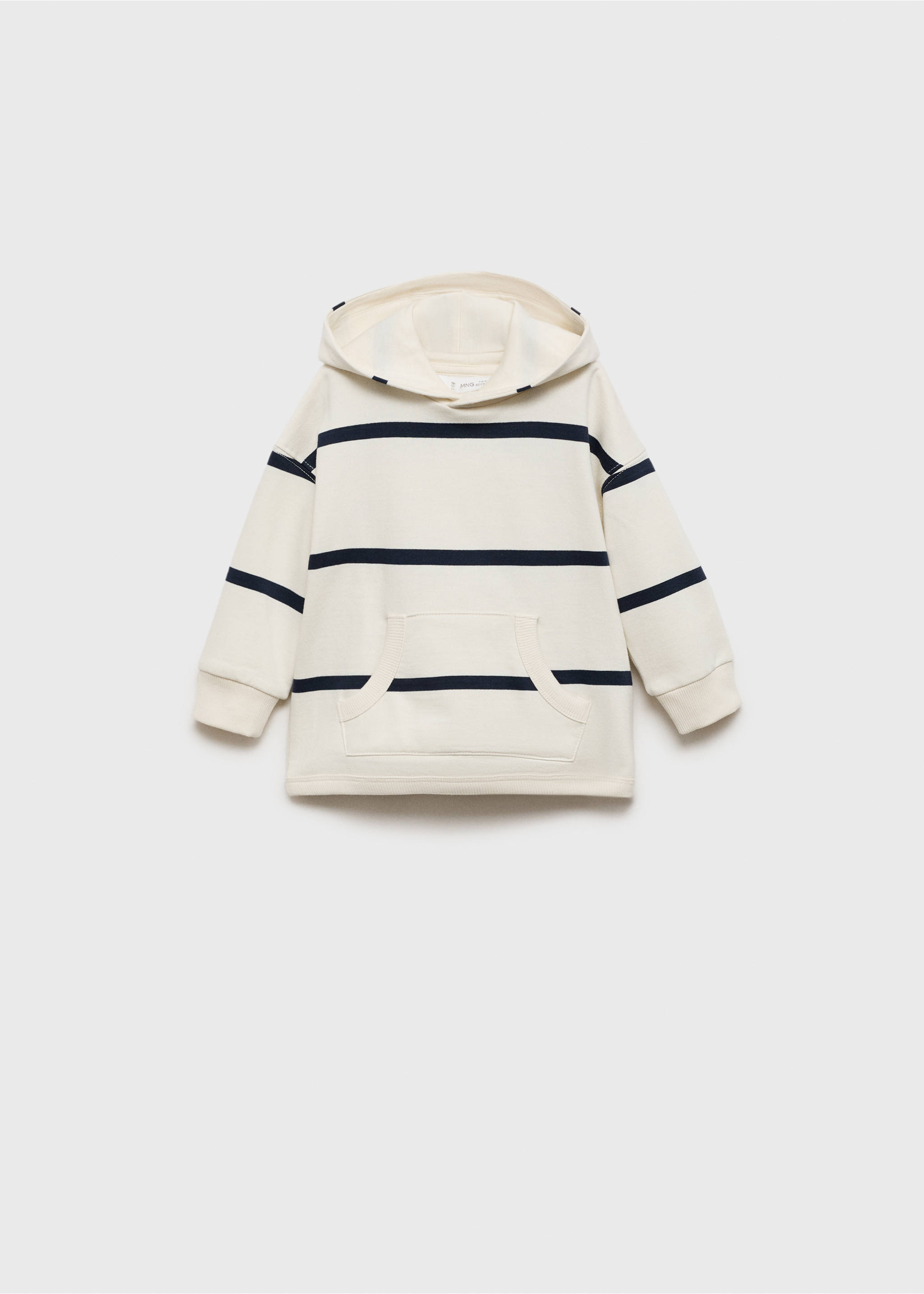 Striped hooded sweatshirt - Article without model, Ice Grey. Ref: 77007938-00.