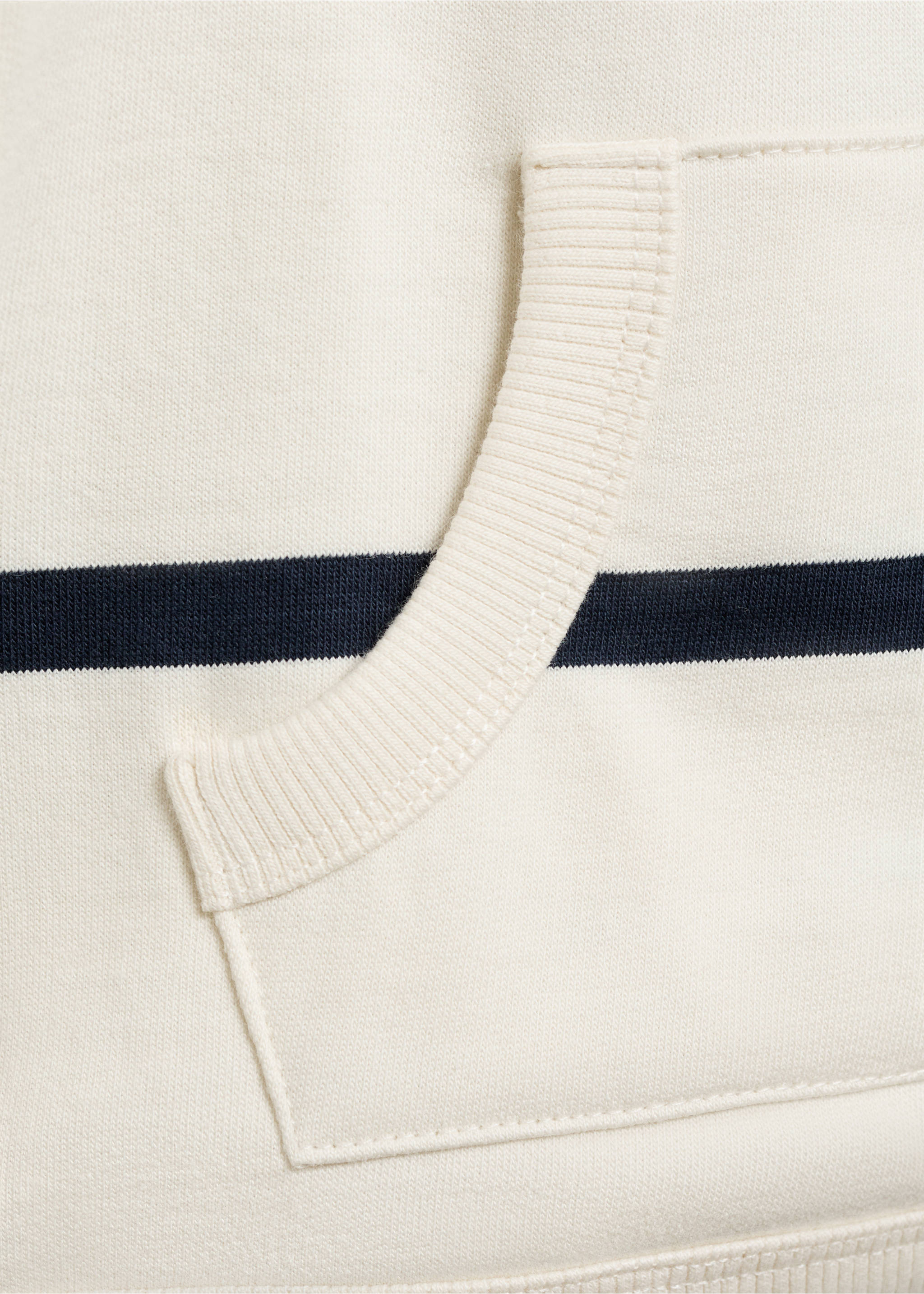 Striped hooded sweatshirt - Details of the article 8, Ice Grey. Ref: 77007938-00.