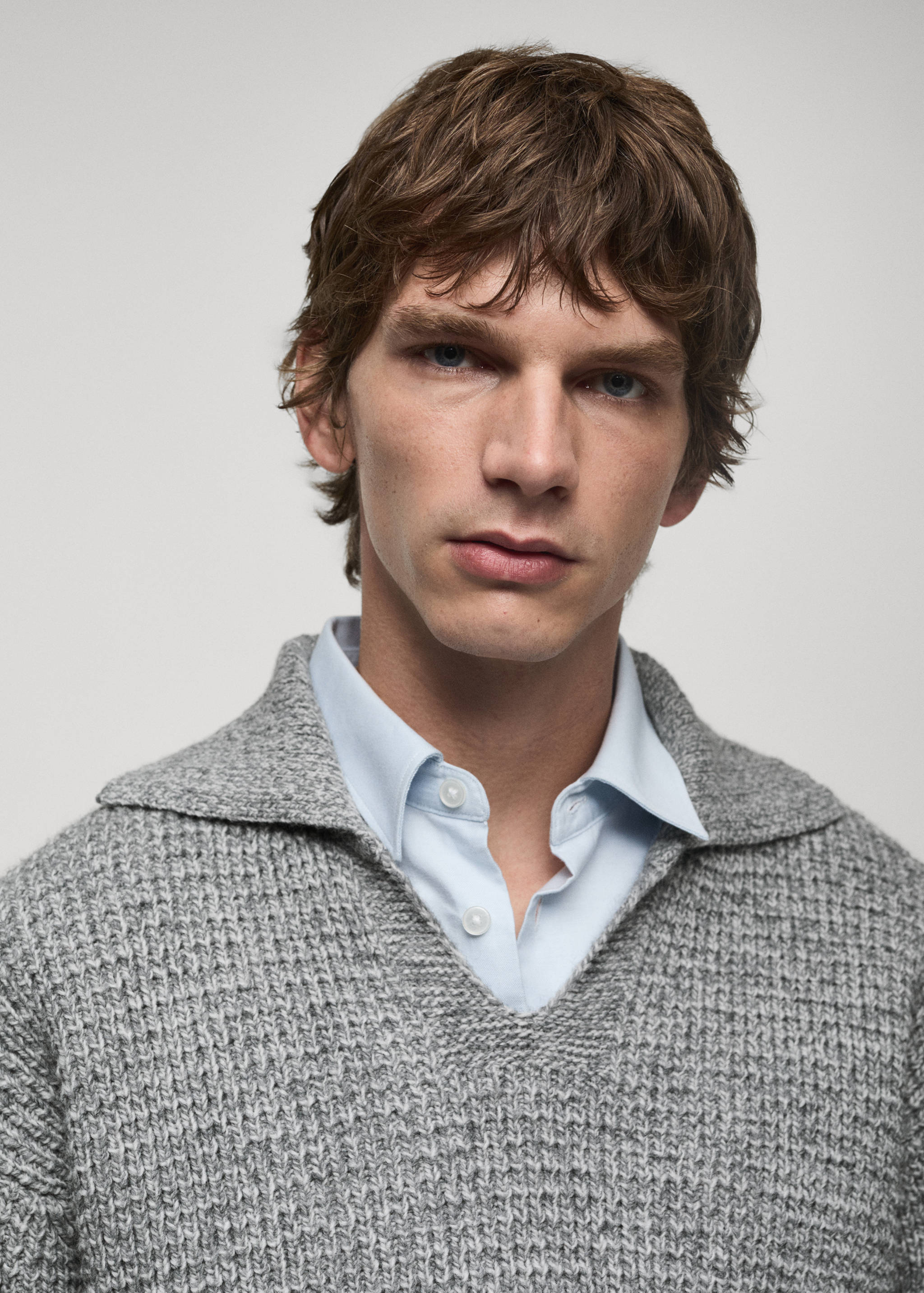 Jersey cuello polo trenzado - Detalle del artículo 1