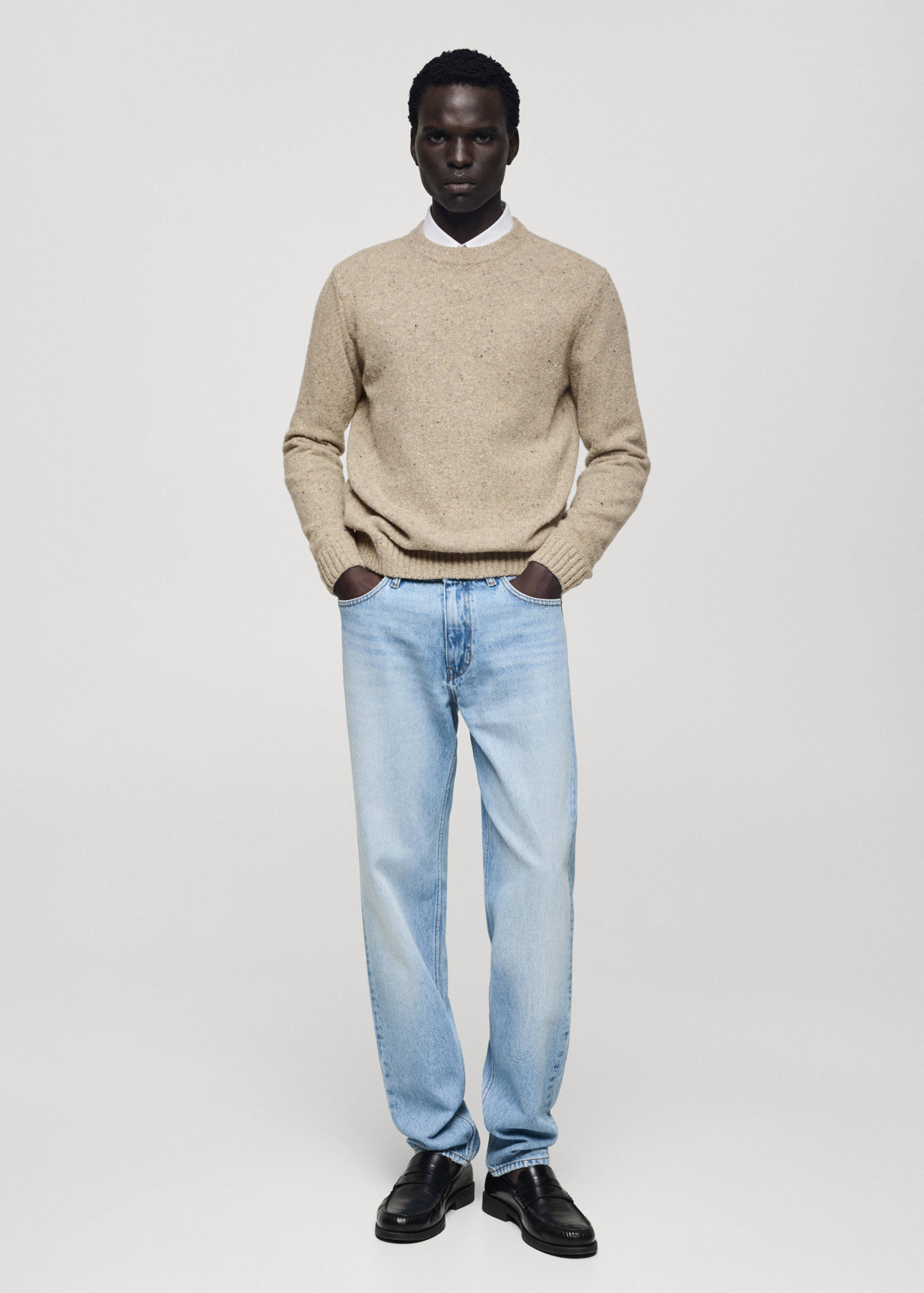 Marled wool knitted sweater - General plane