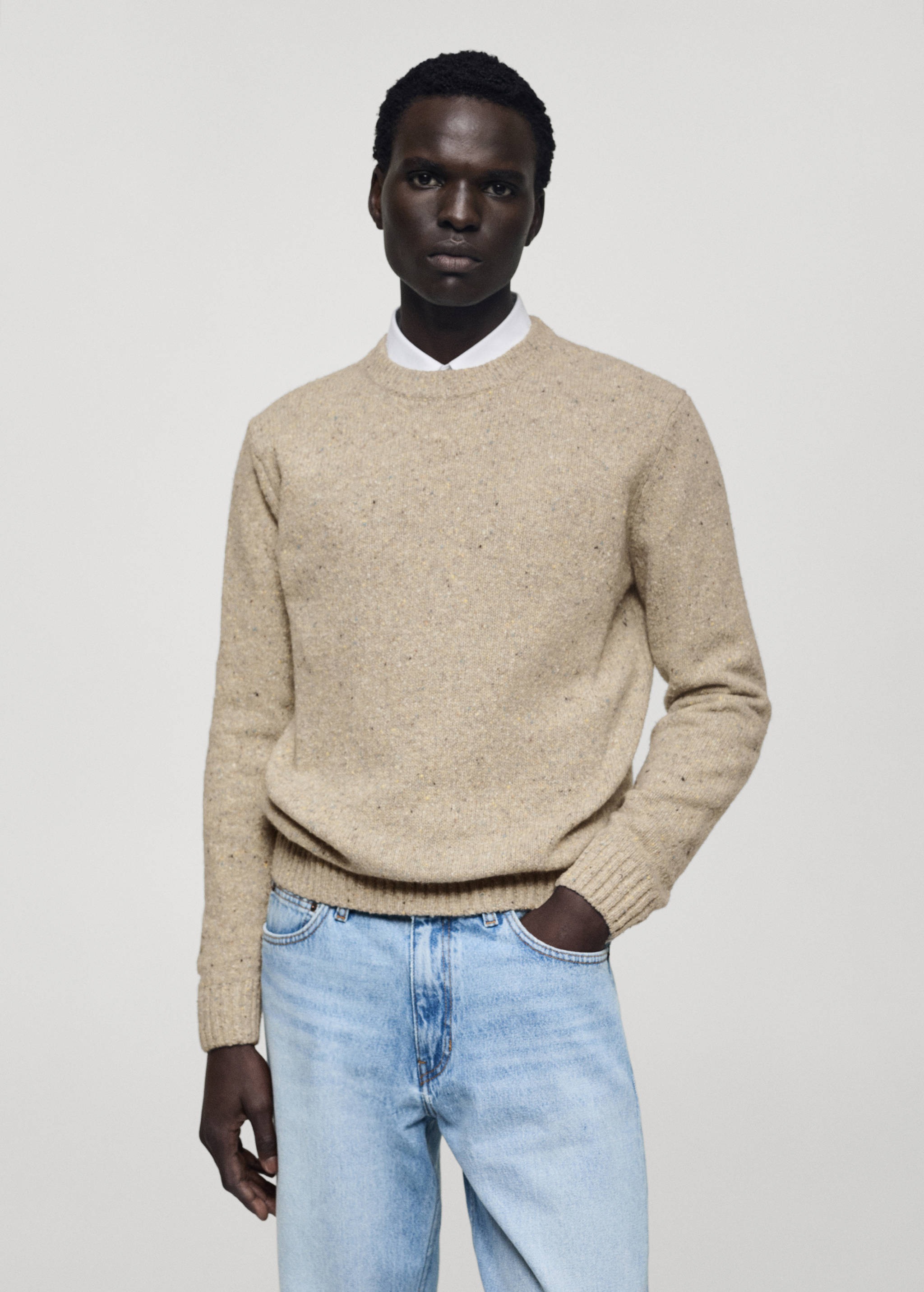 Marled wool knitted sweater - Medium plane