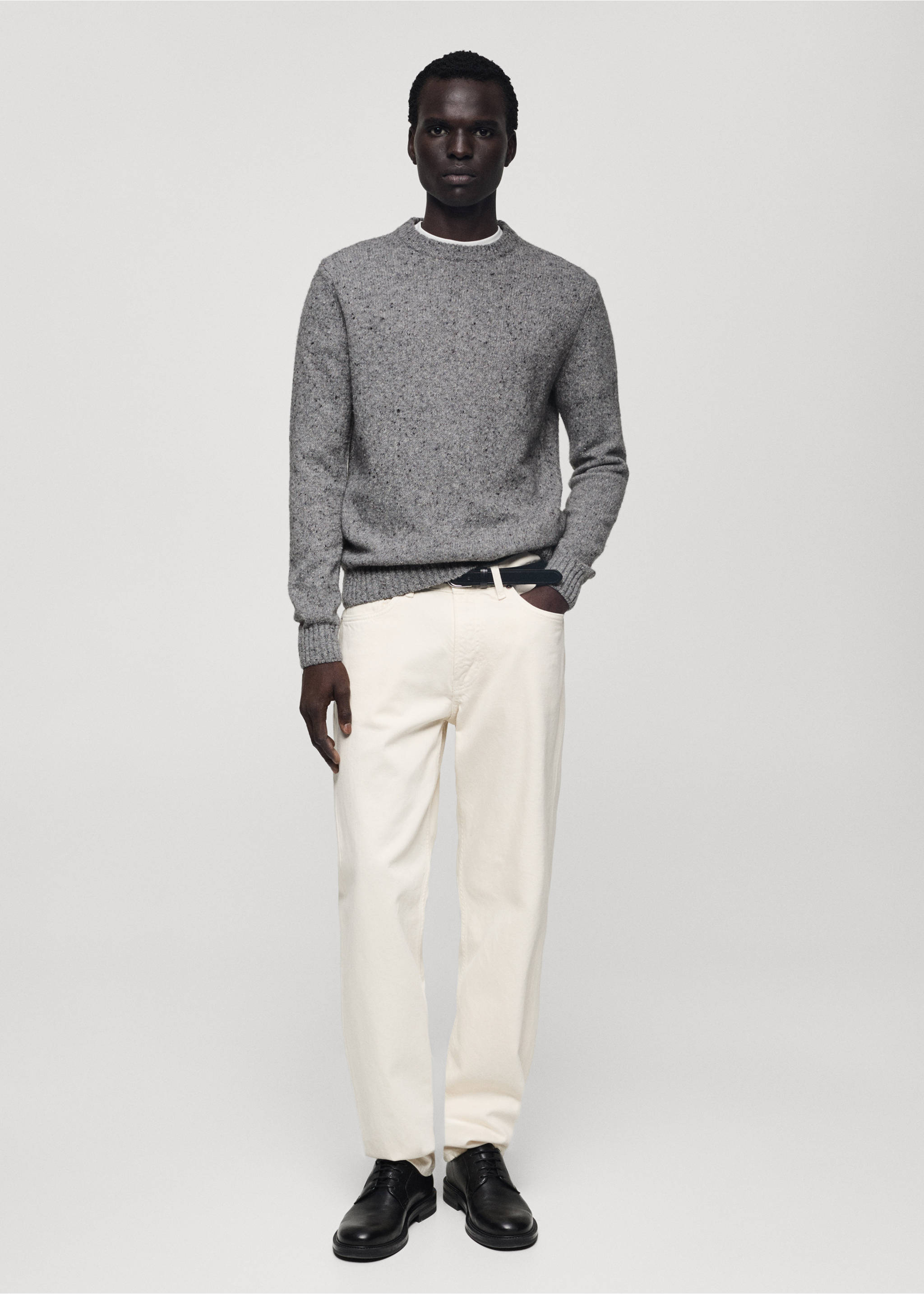 Marled wool knitted sweater - General plane, Medium Heather Grey. Ref: 77007941-00.