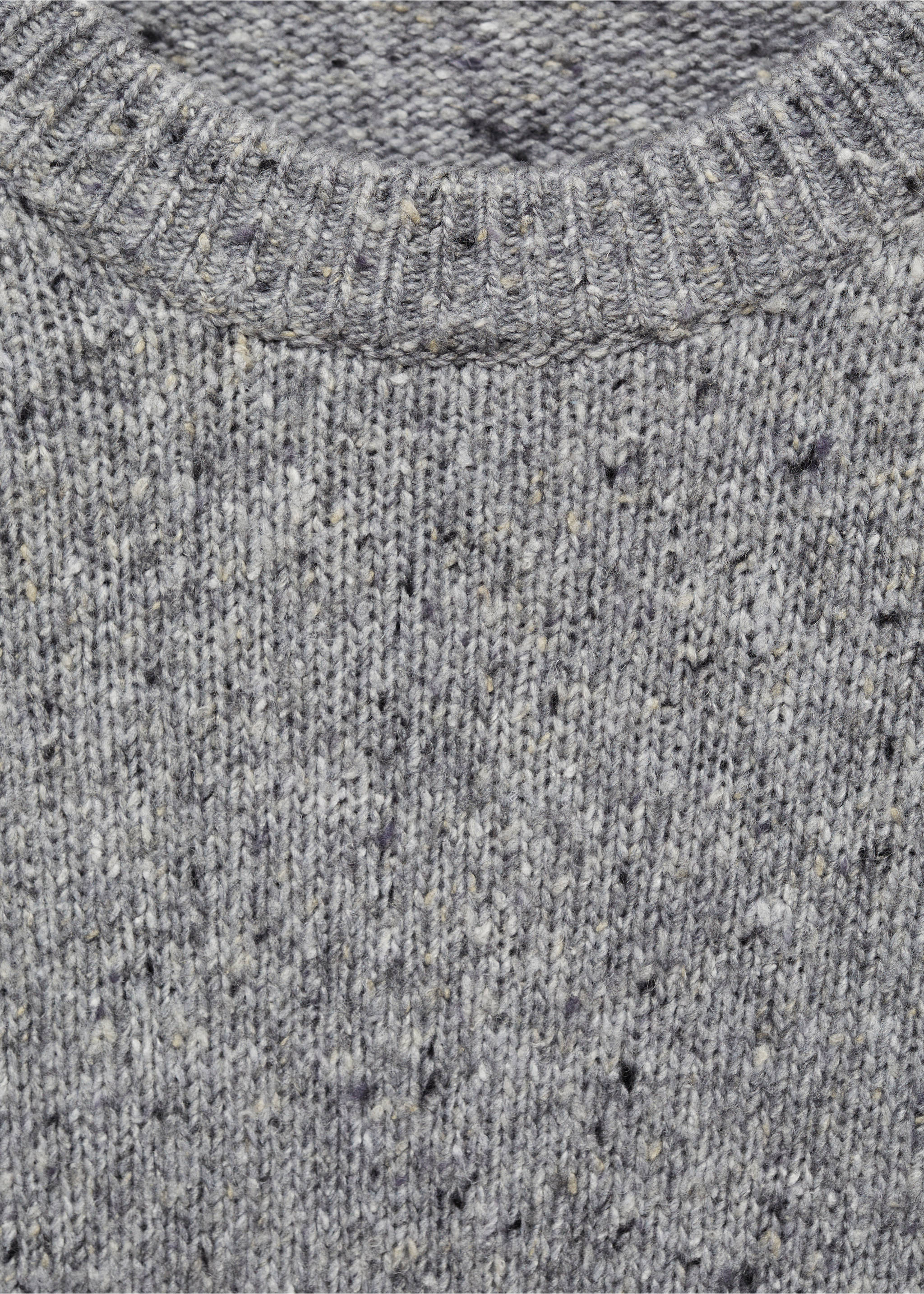 Marled wool knitted sweater - Details of the article 8, Medium Heather Grey. Ref: 77007941-00.