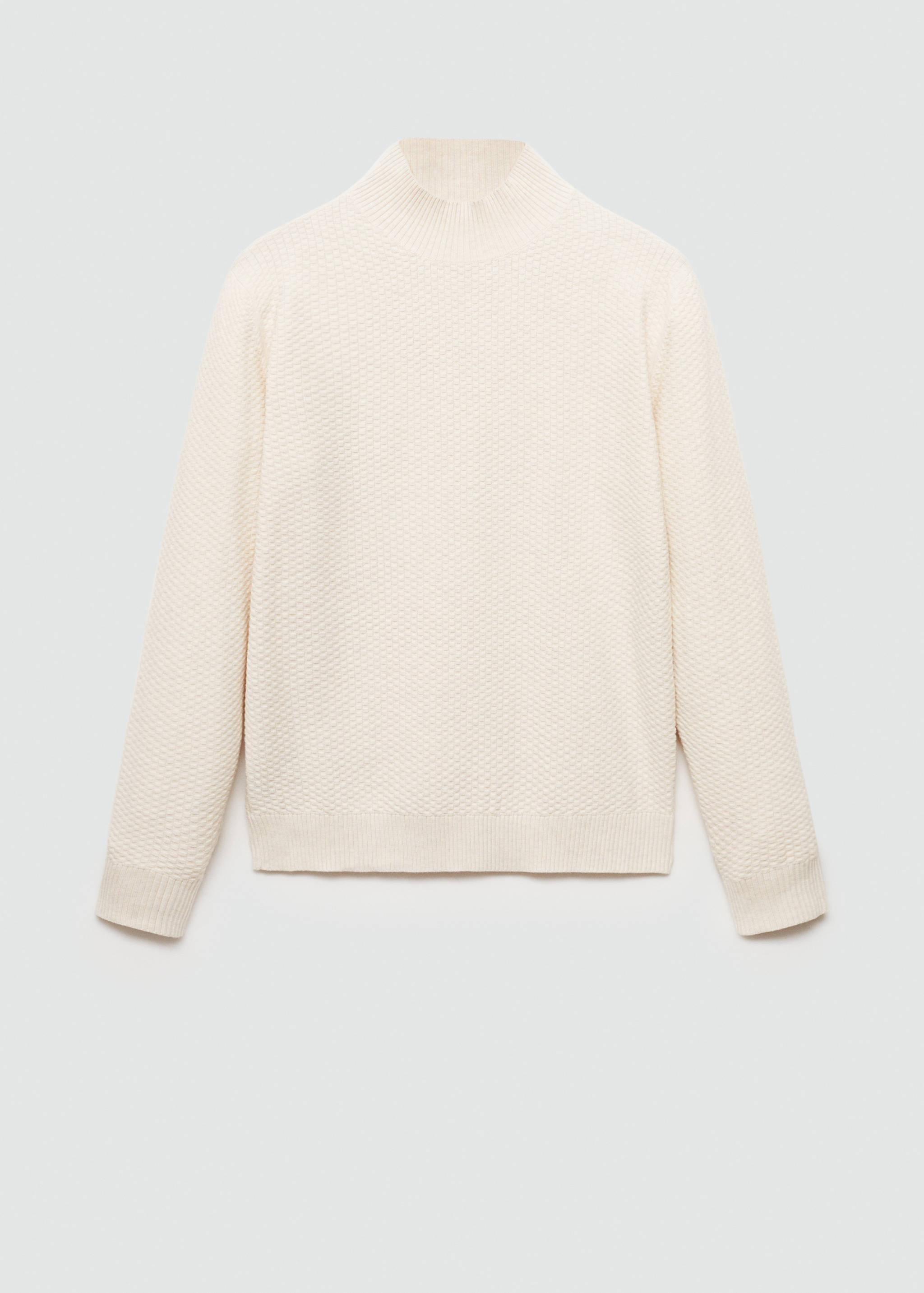 Strukturierter Baumwollpullover mit halbhohem Kragen - Artikel ohne Model