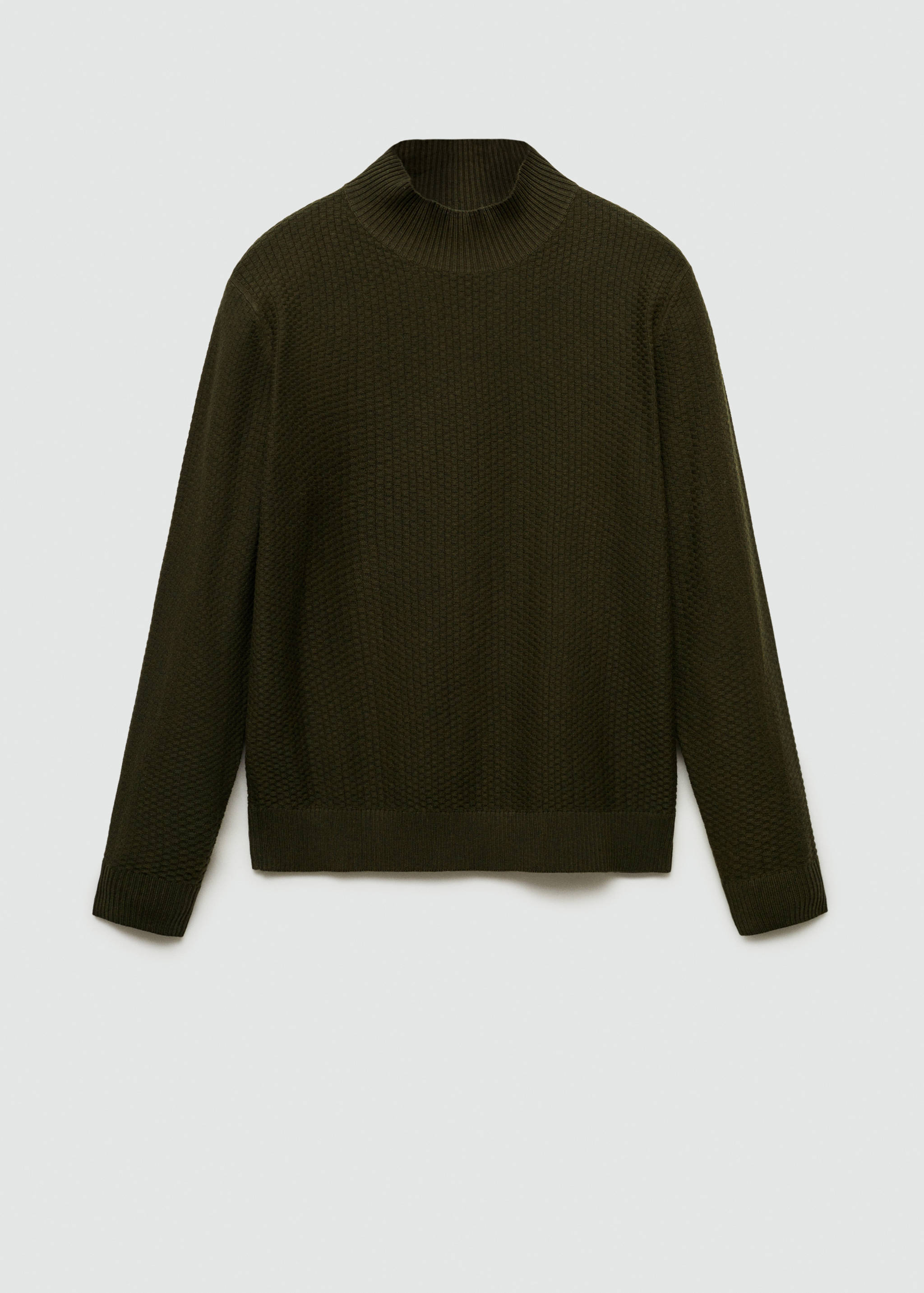 Strukturierter Baumwollpullover mit halbhohem Kragen - Artikel ohne Model