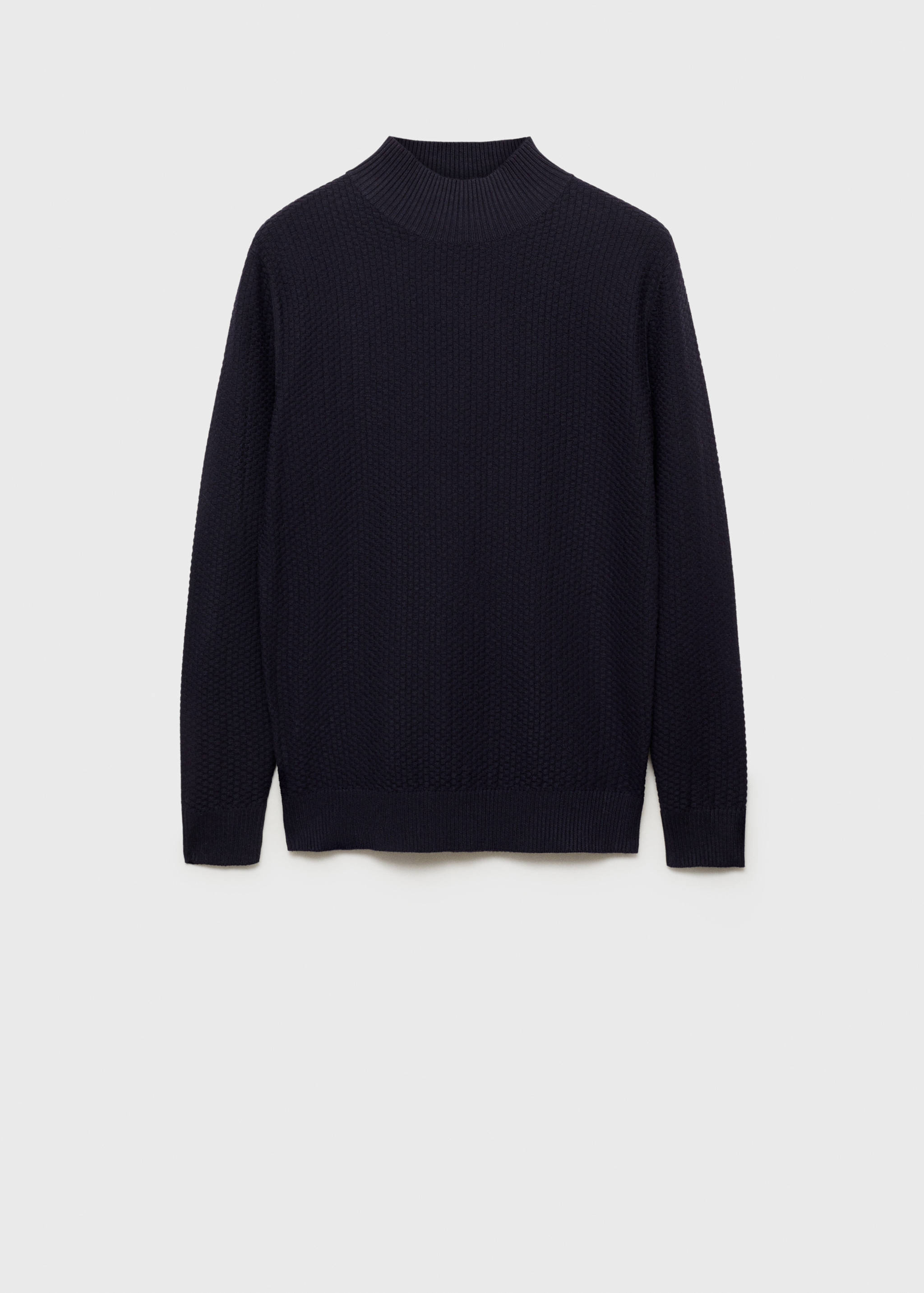 Strukturierter Baumwollpullover mit halbhohem Kragen - Artikel ohne Model