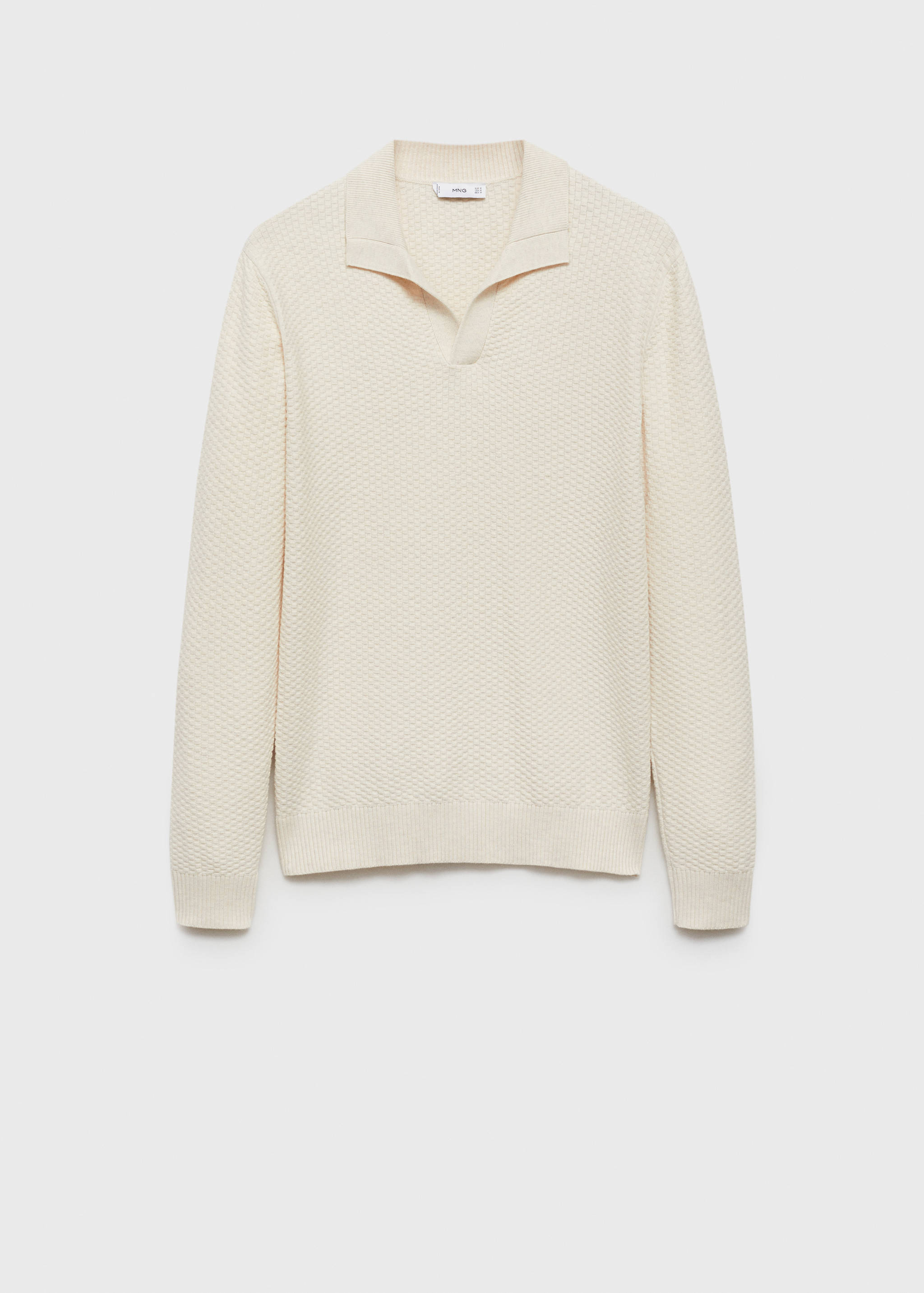 Pull-over polo structuré coton mélangé - Article sans modèle