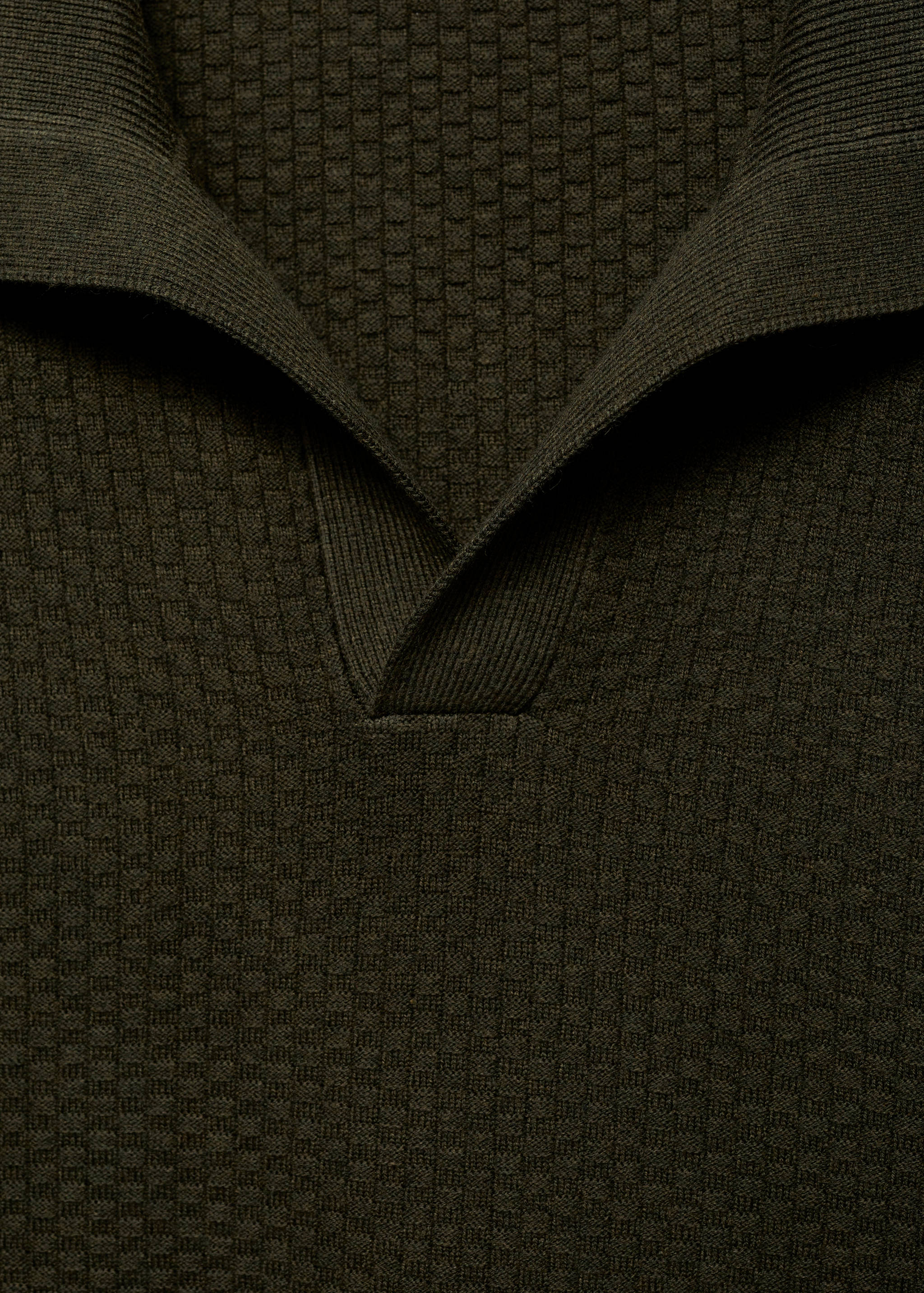 Pull-over polo structuré coton mélangé - Détail de l'article 8