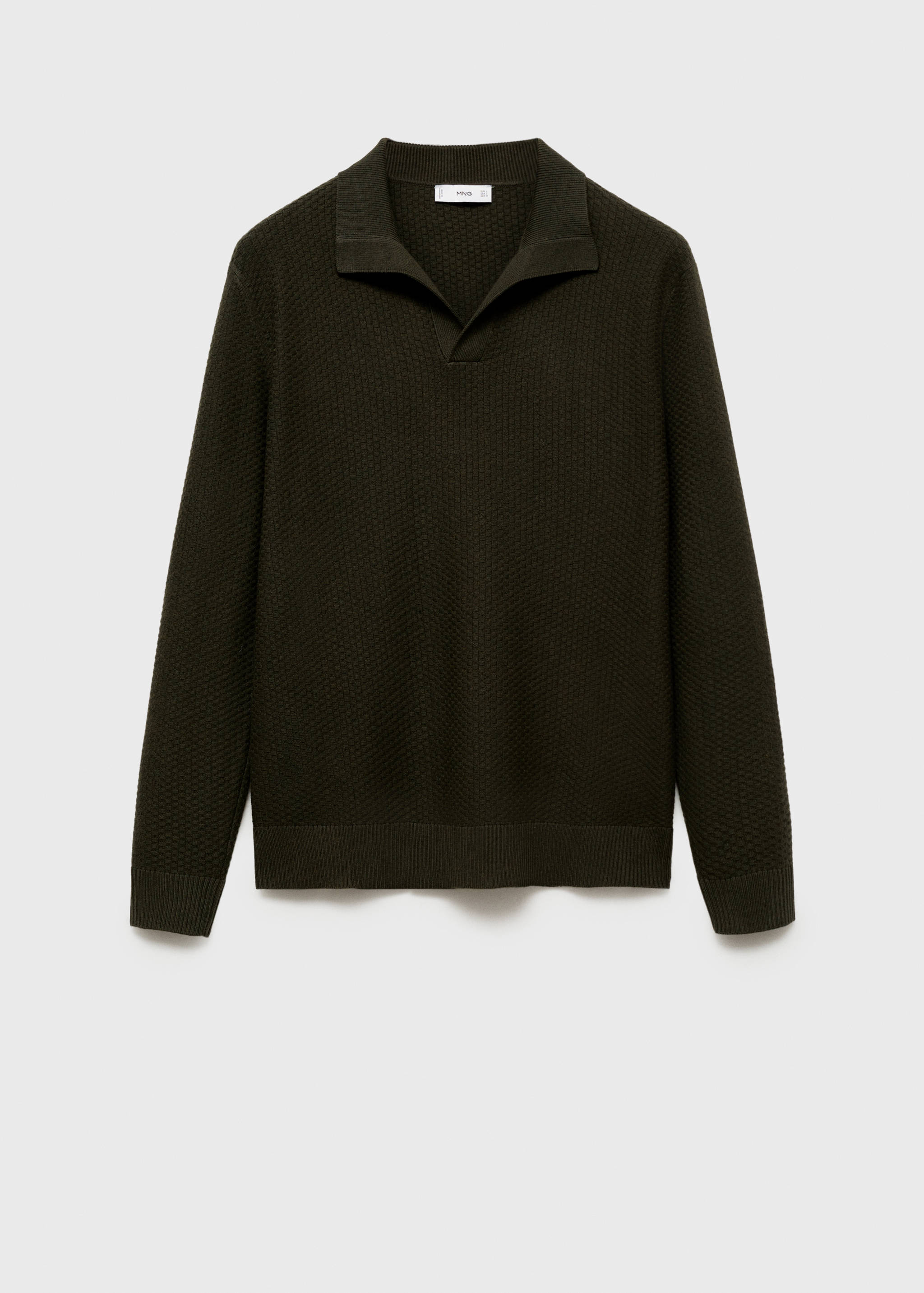 Cotton-blend structured polo sweater - Article without model