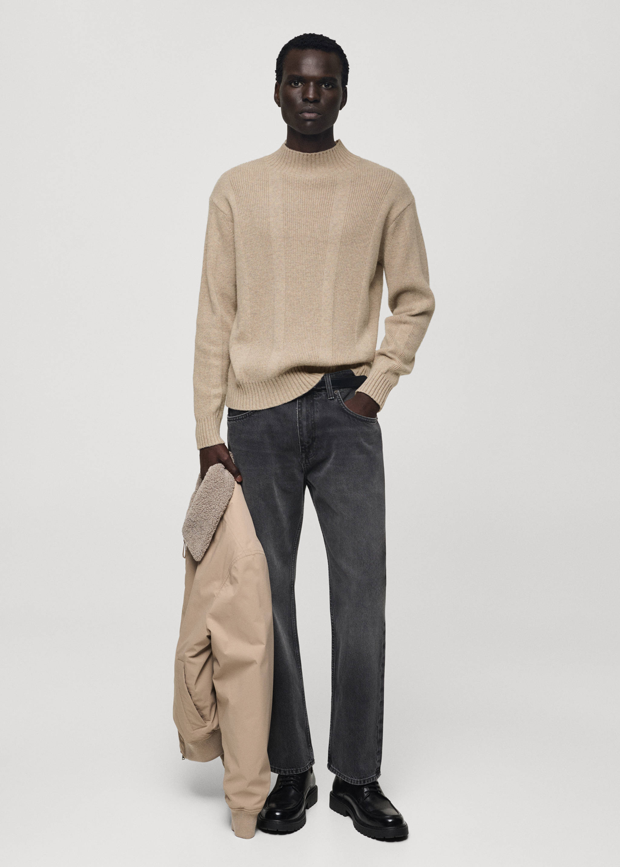 Strukturierter Wollstrickpullover - Allgemeine Ansicht