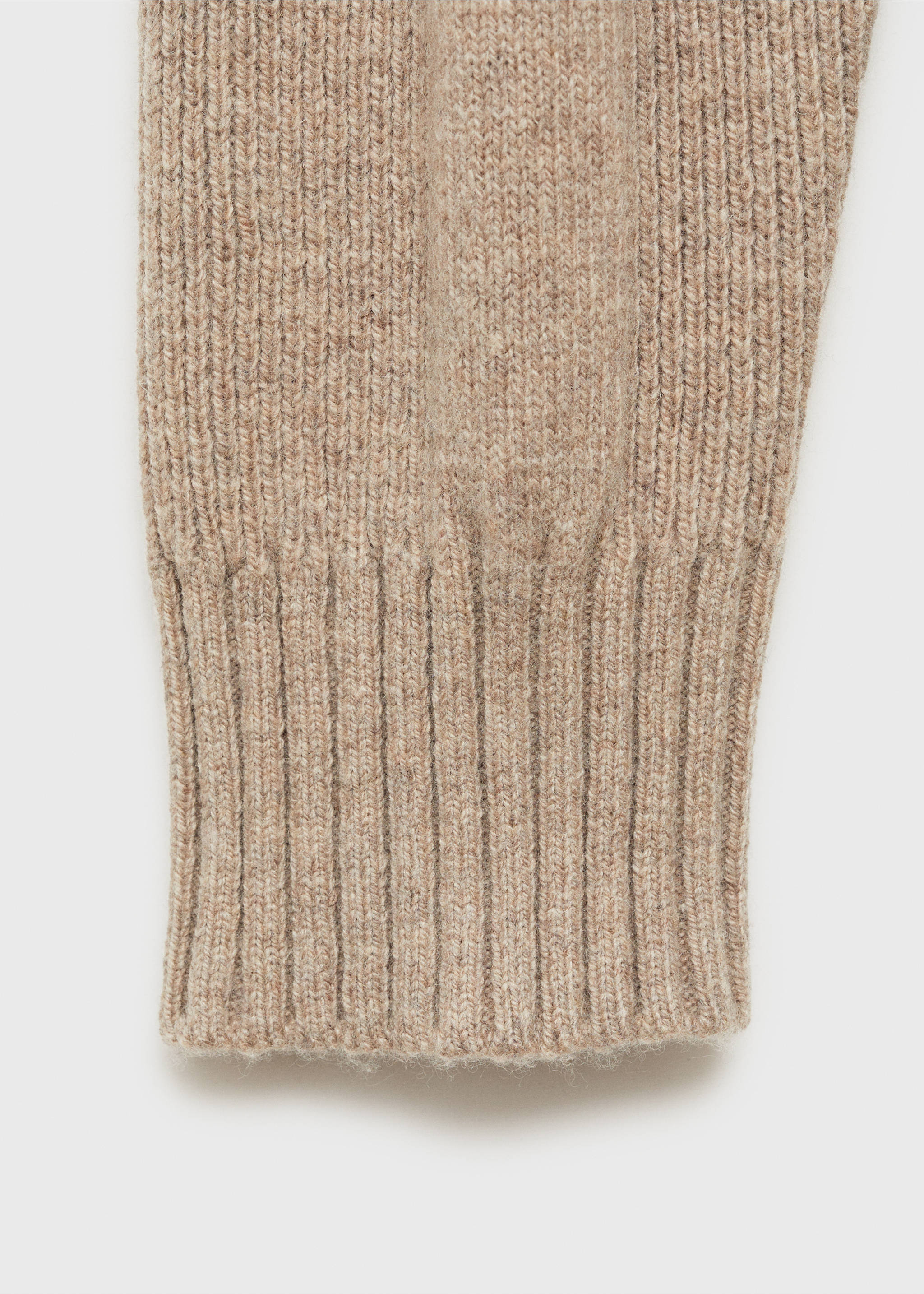 Strukturierter Wollstrickpullover - Detail des Artikels 0, Nerzgrau. Ref: 77007946-00.