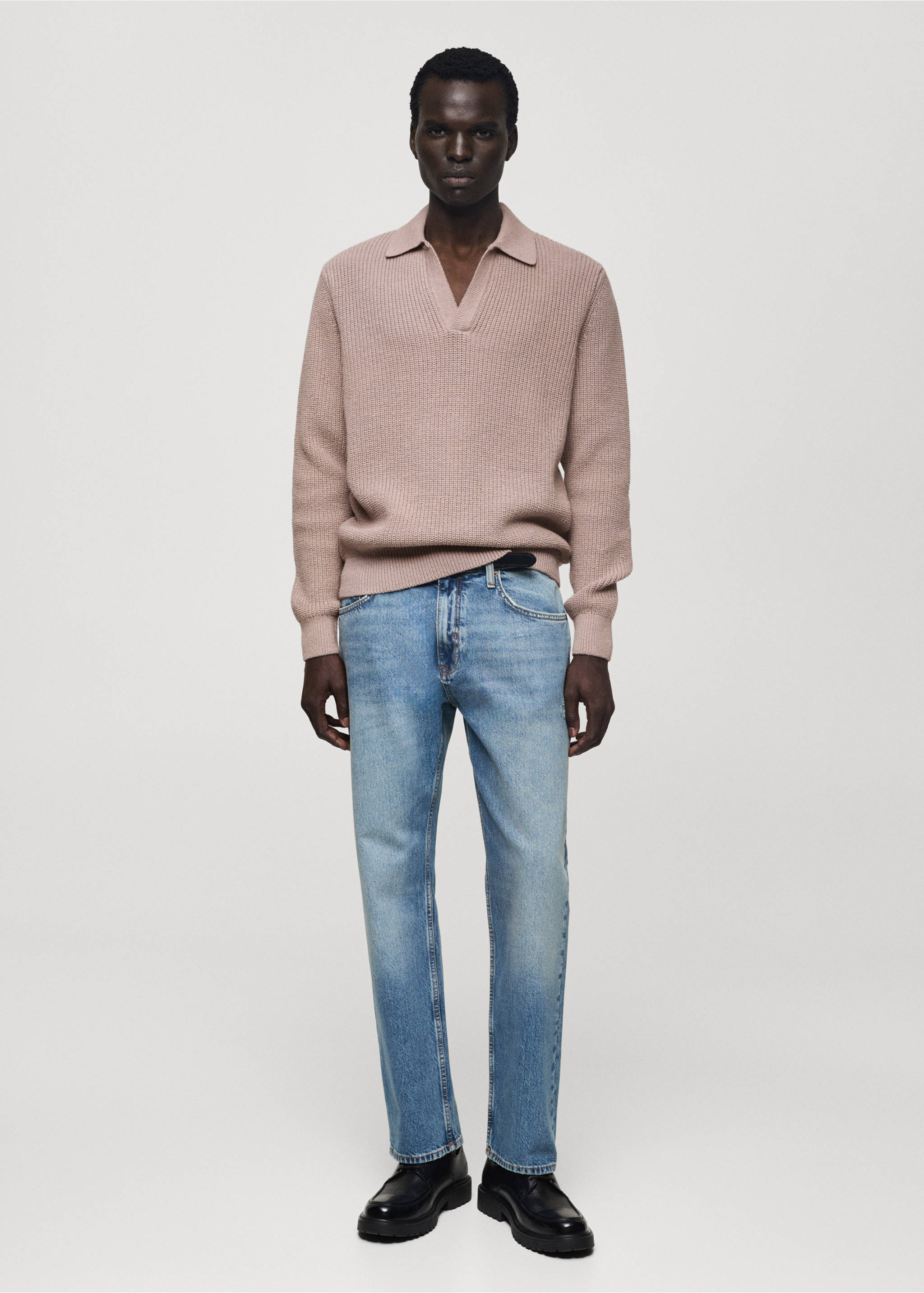 Cotton knitted polo shirt - General plane, Lavender. Ref: 77007948-00.