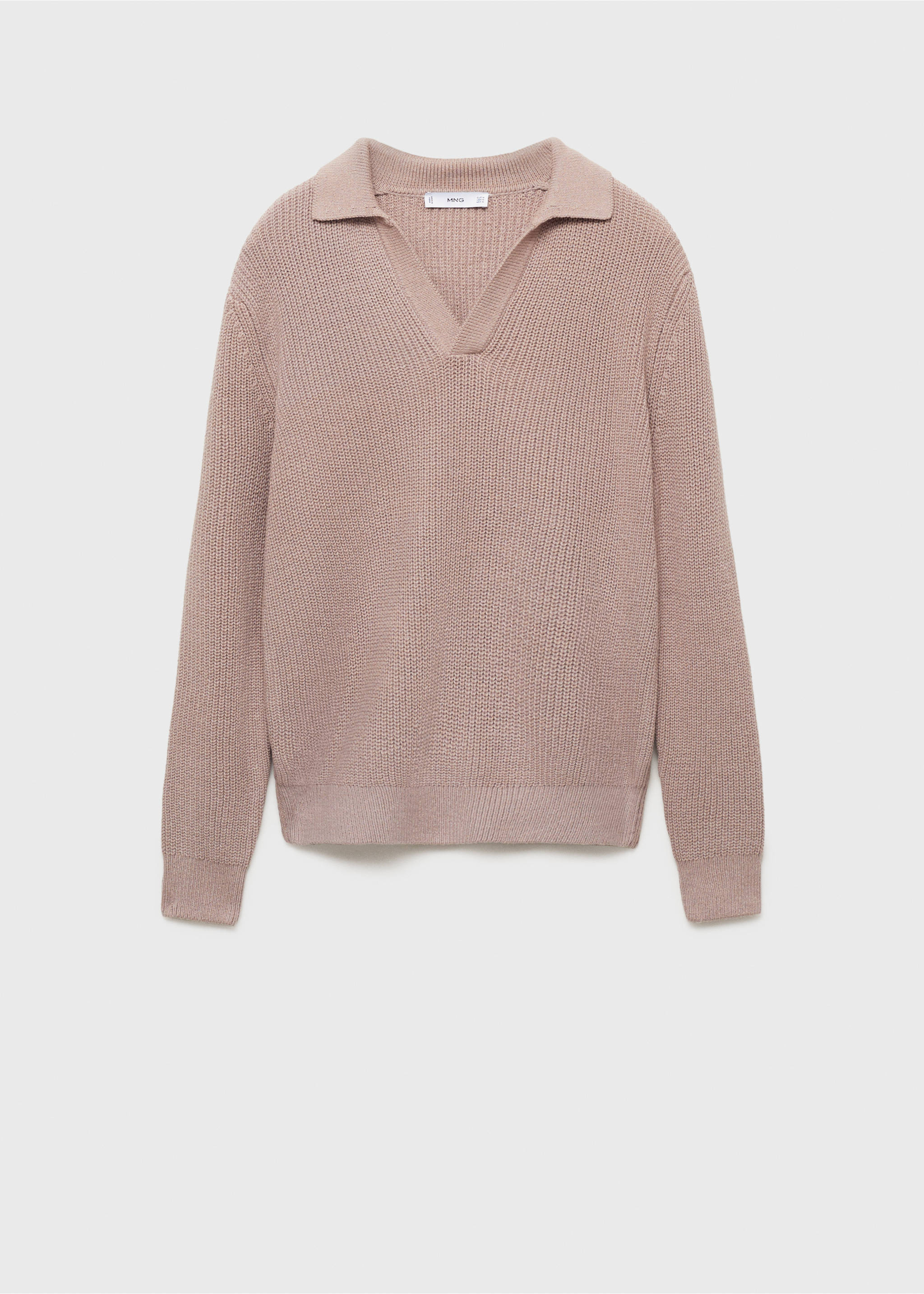 Cotton knitted polo shirt - Article without model, Lavender. Ref: 77007948-00.