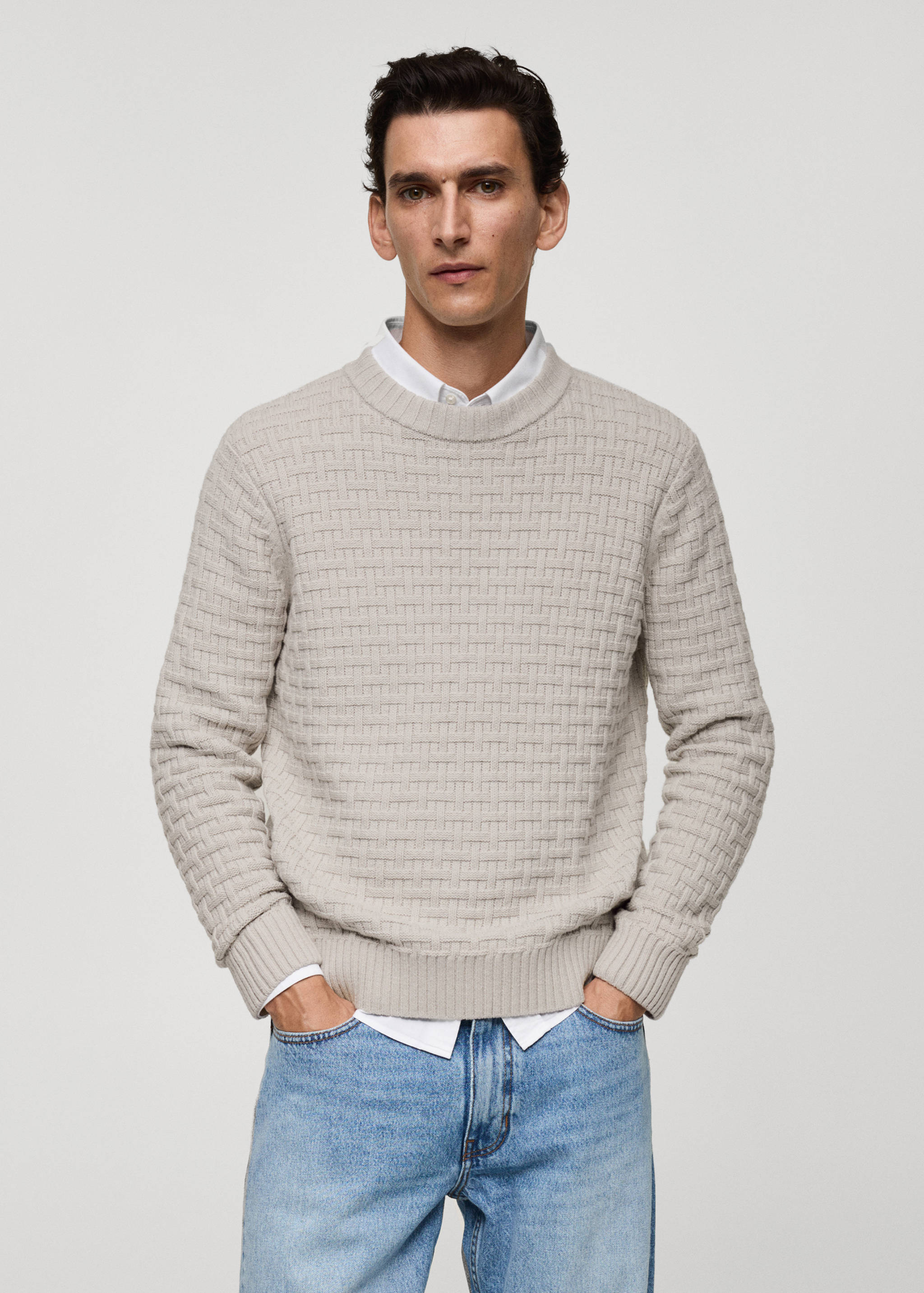 Pull-over croisé maille - Plan moyen