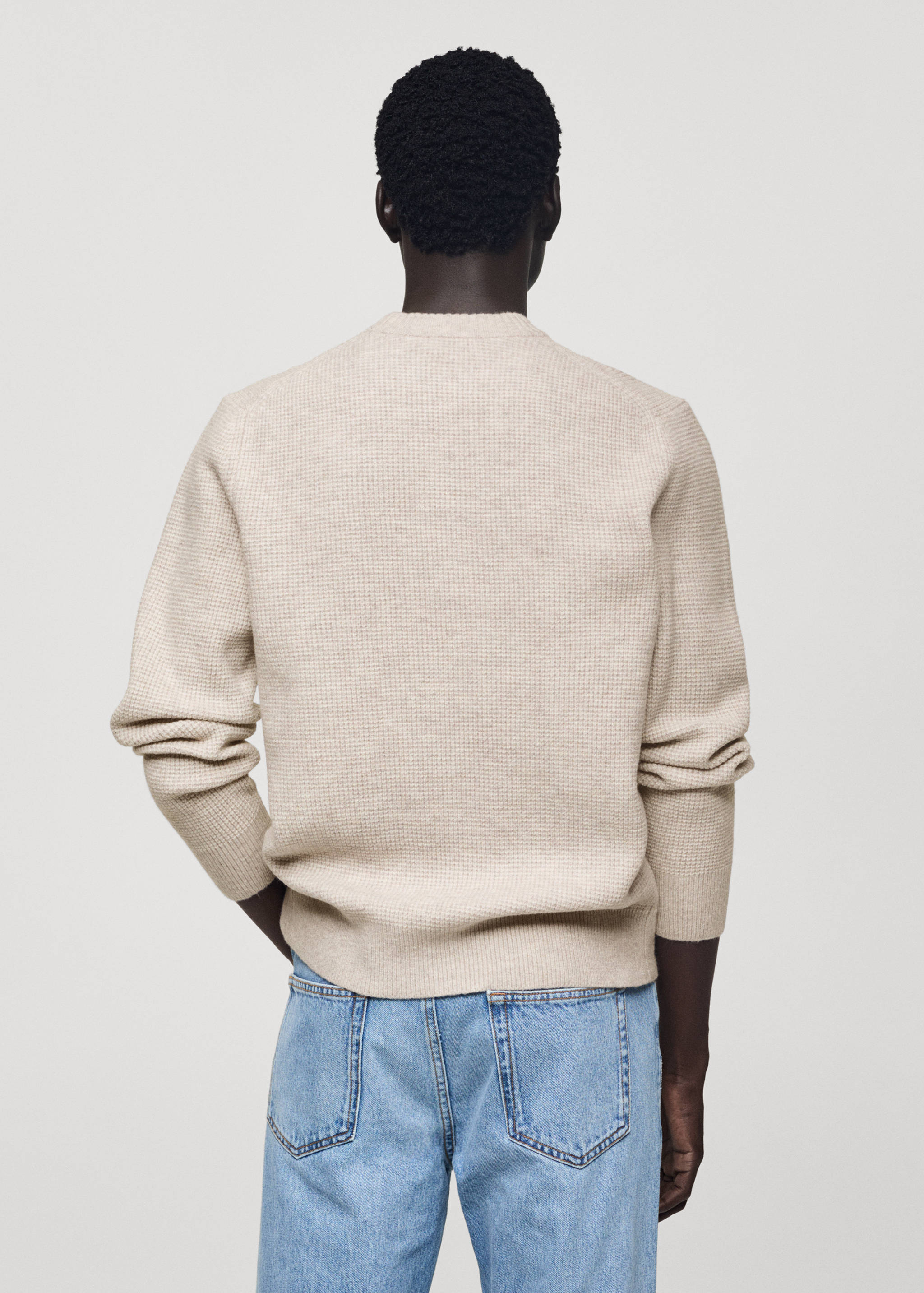 Strickpullover mit Cuadrillé-Struktur - Rückseite des Artikels
