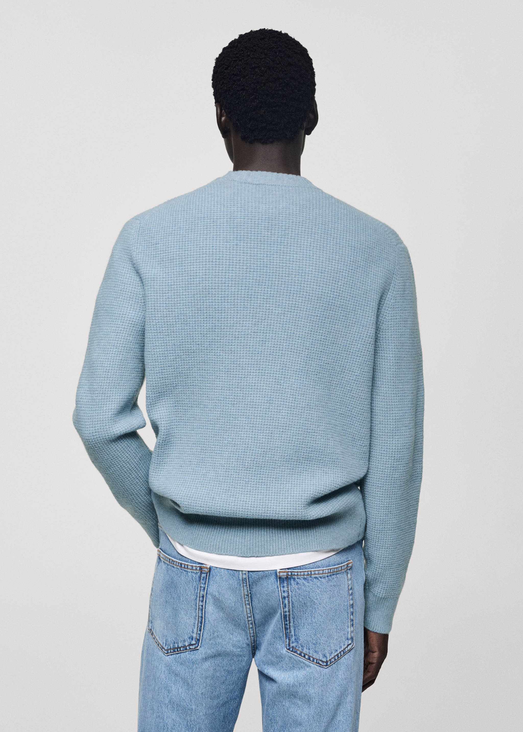 Strickpullover mit Cuadrillé-Struktur - Rückseite des Artikels