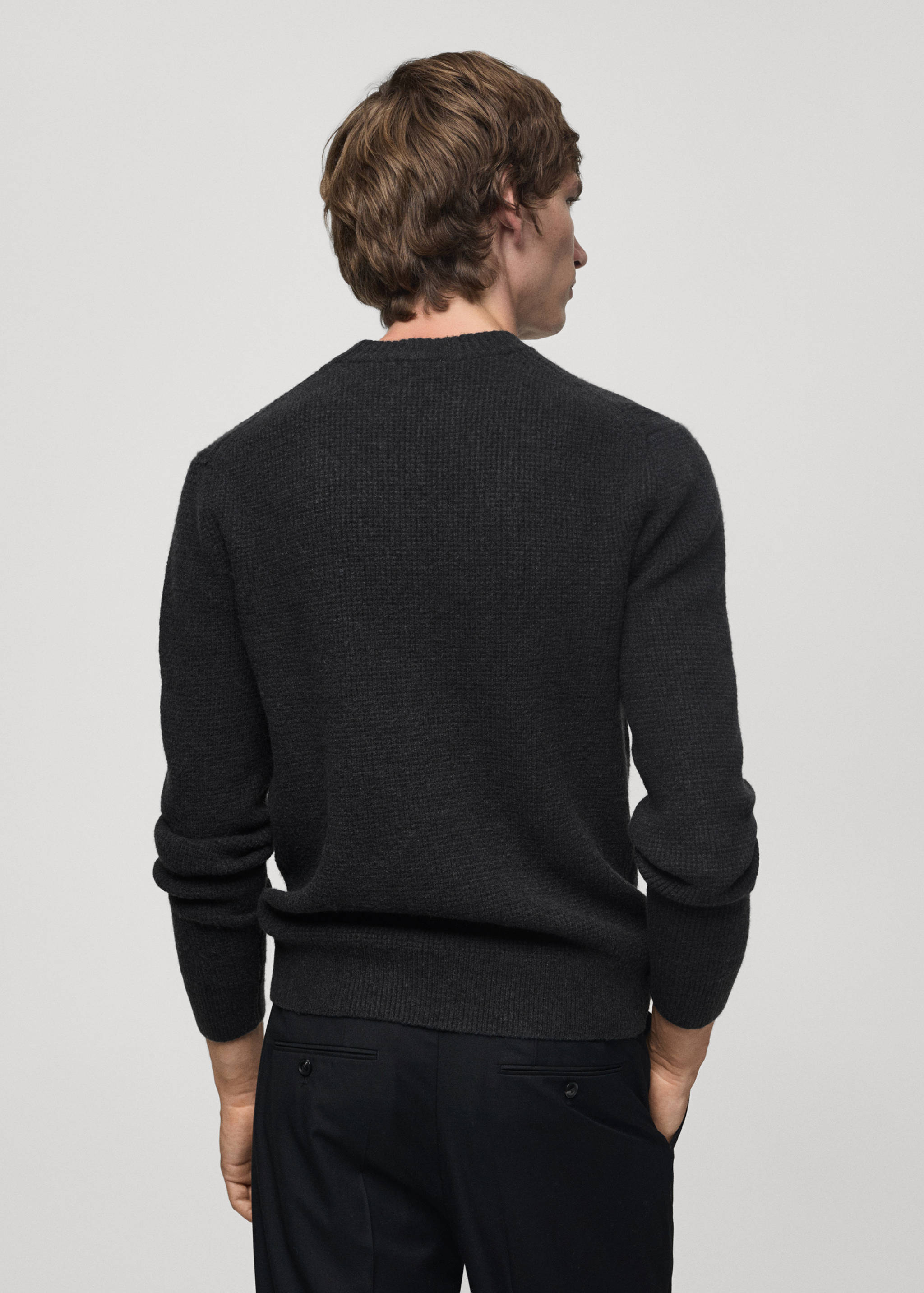 Strickpullover mit Cuadrillé-Struktur - Rückseite des Artikels