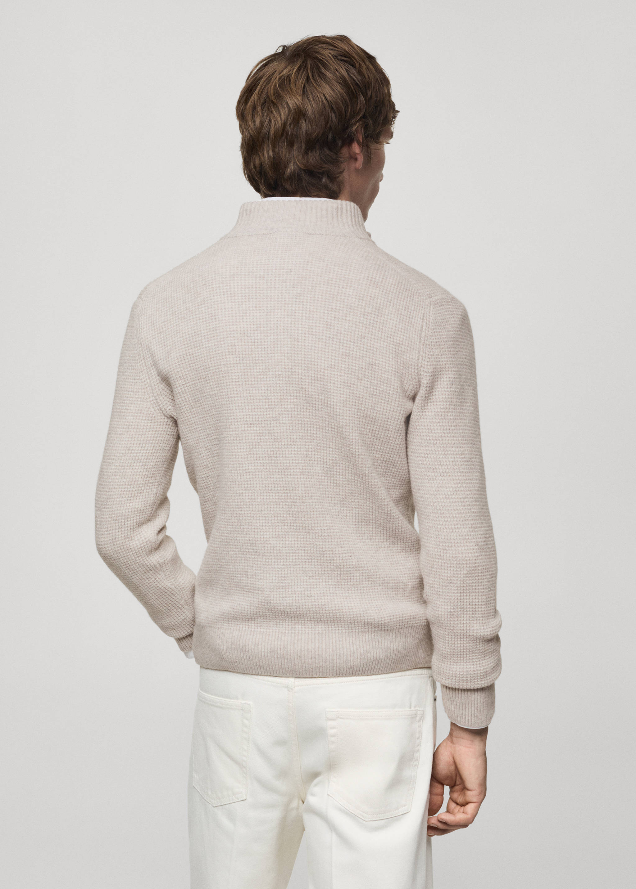 Knitted sweater with perkins neck - Reverse of the article