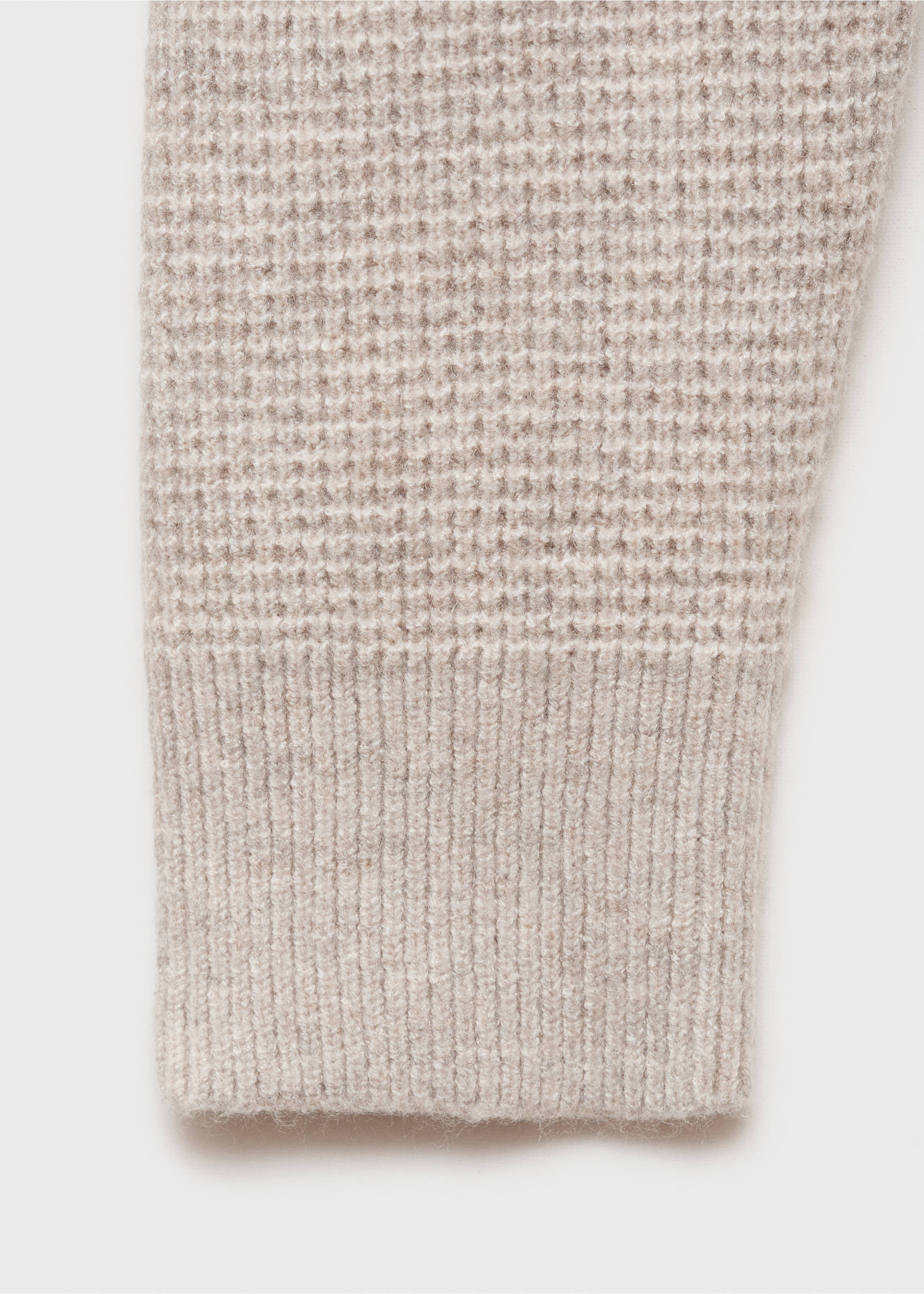 Knitted sweater with perkins neck - Details of the article 0, Sand. Ref: 77007951-00.