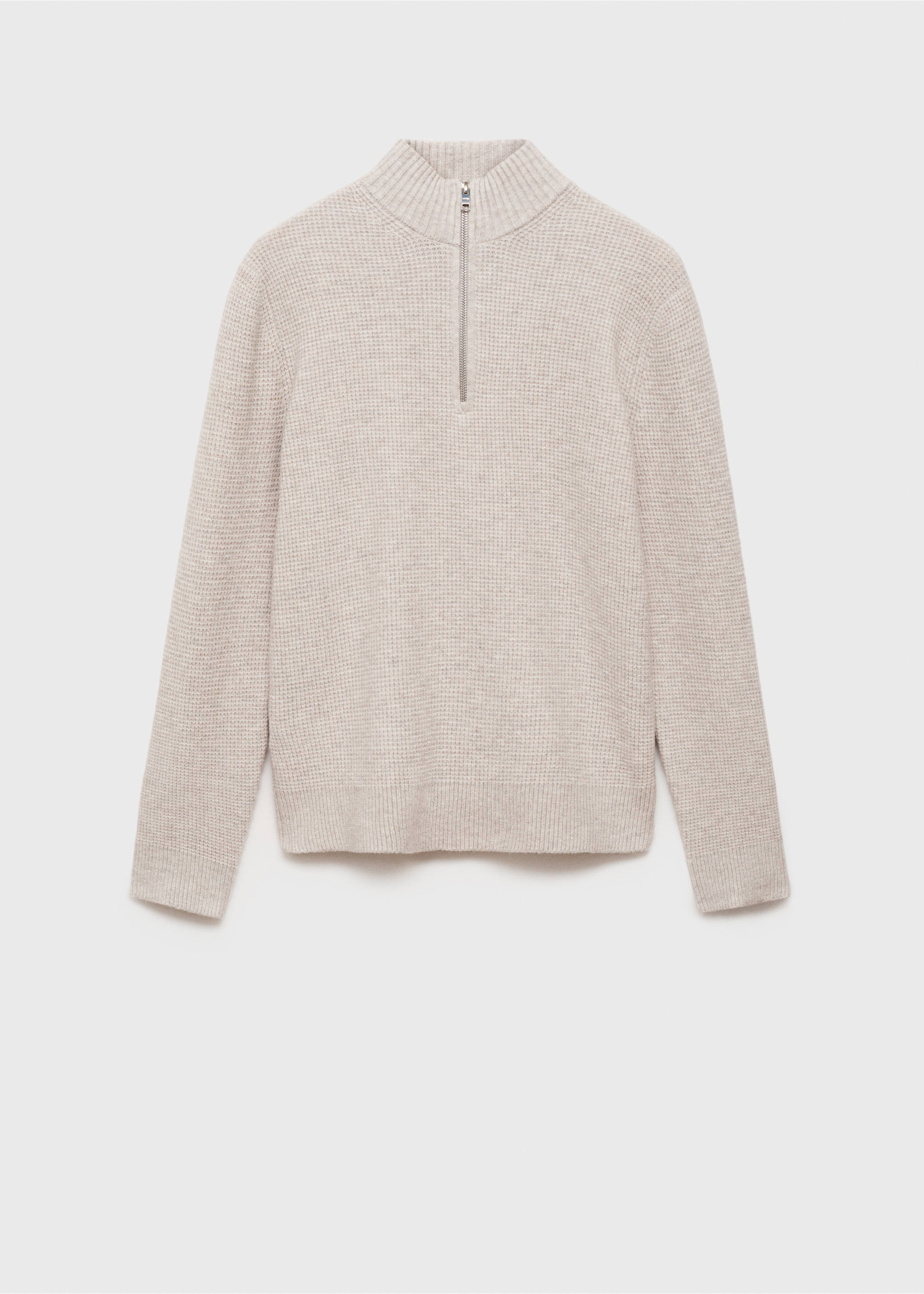 Knitted sweater with perkins neck - Article without model, Sand. Ref: 77007951-00.