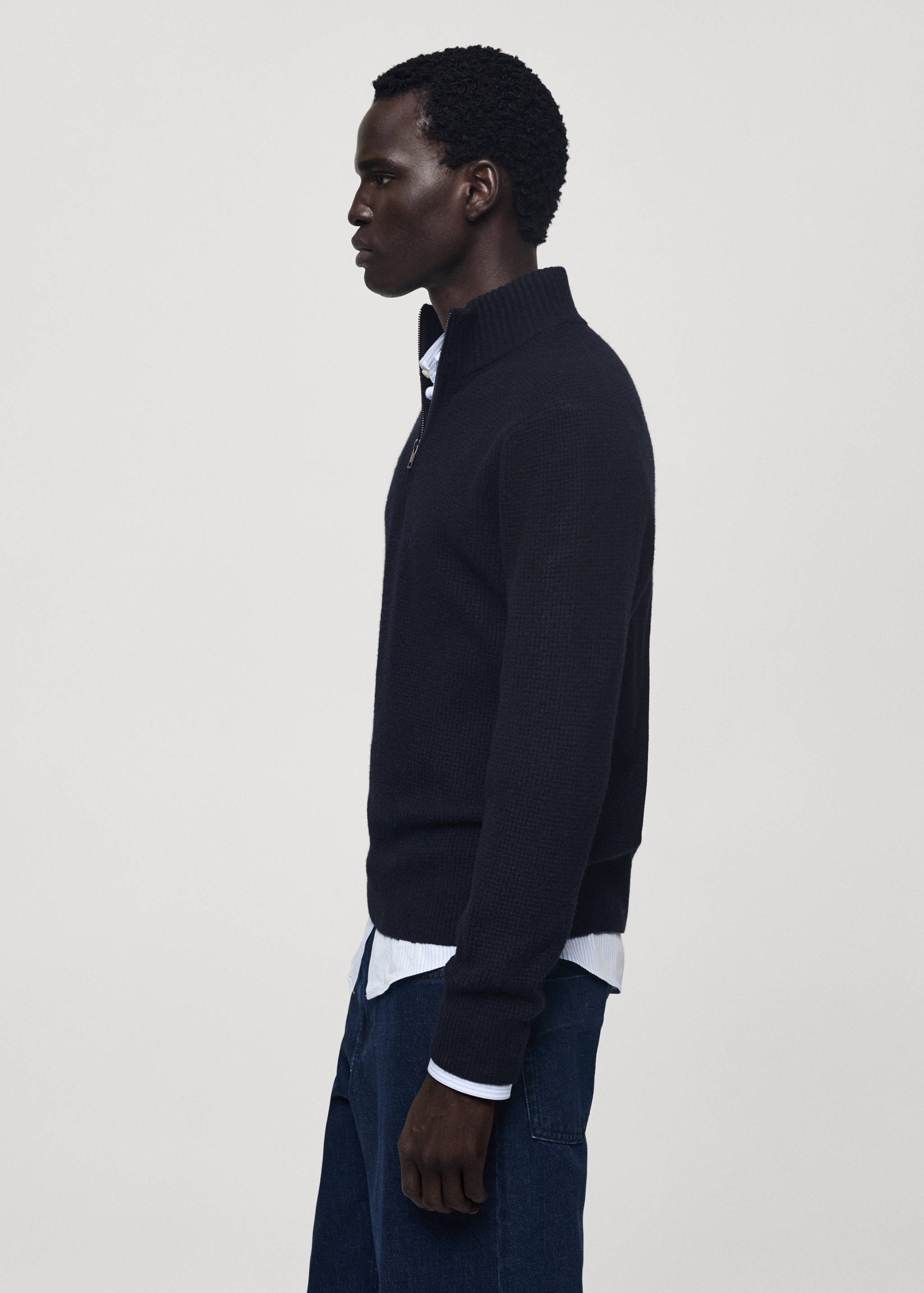 Knitted sweater with perkins neck - Details of the article 2