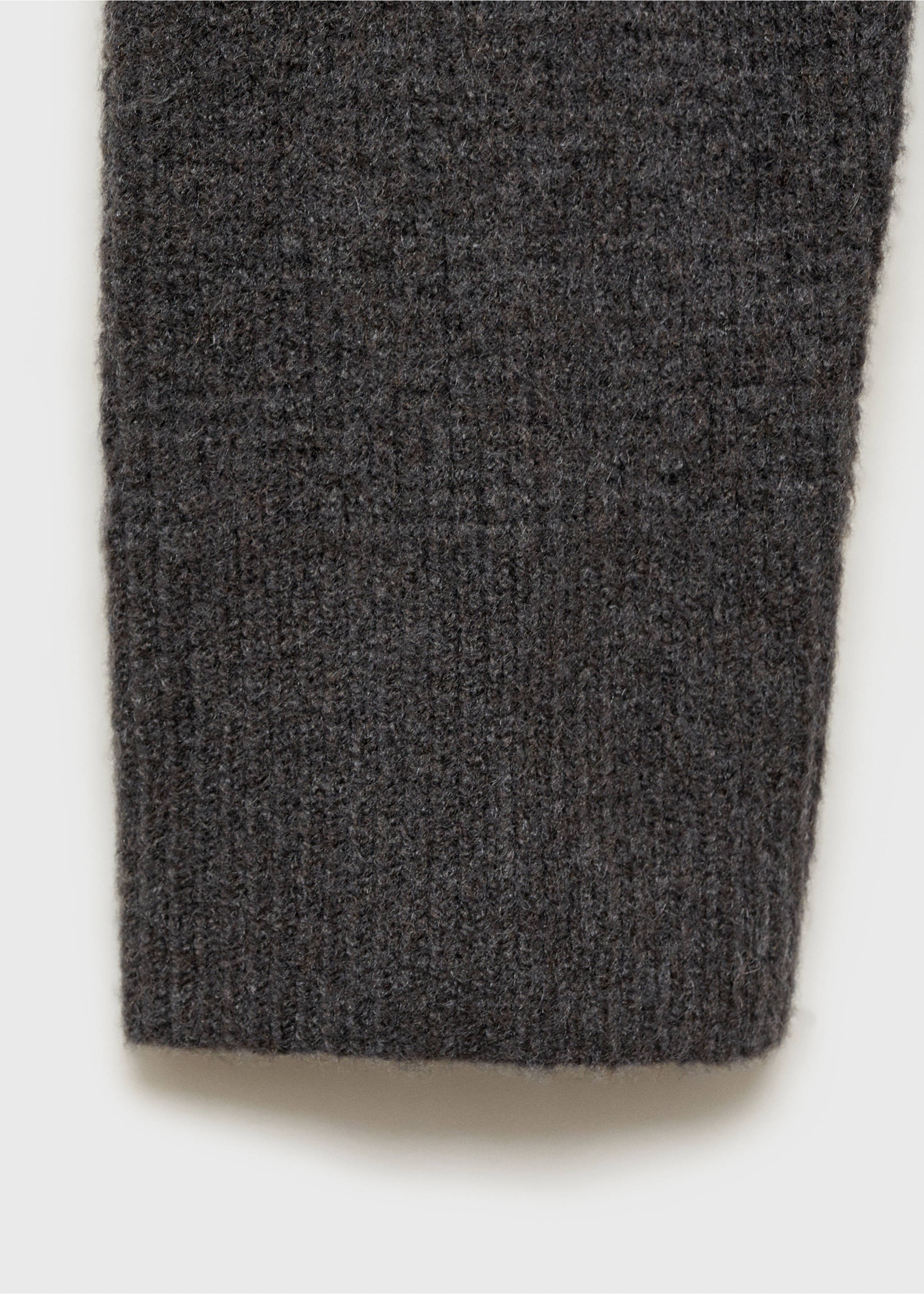 Knitted sweater with perkins neck - Details of the article 0, Charcoal. Ref: 77007951-00.